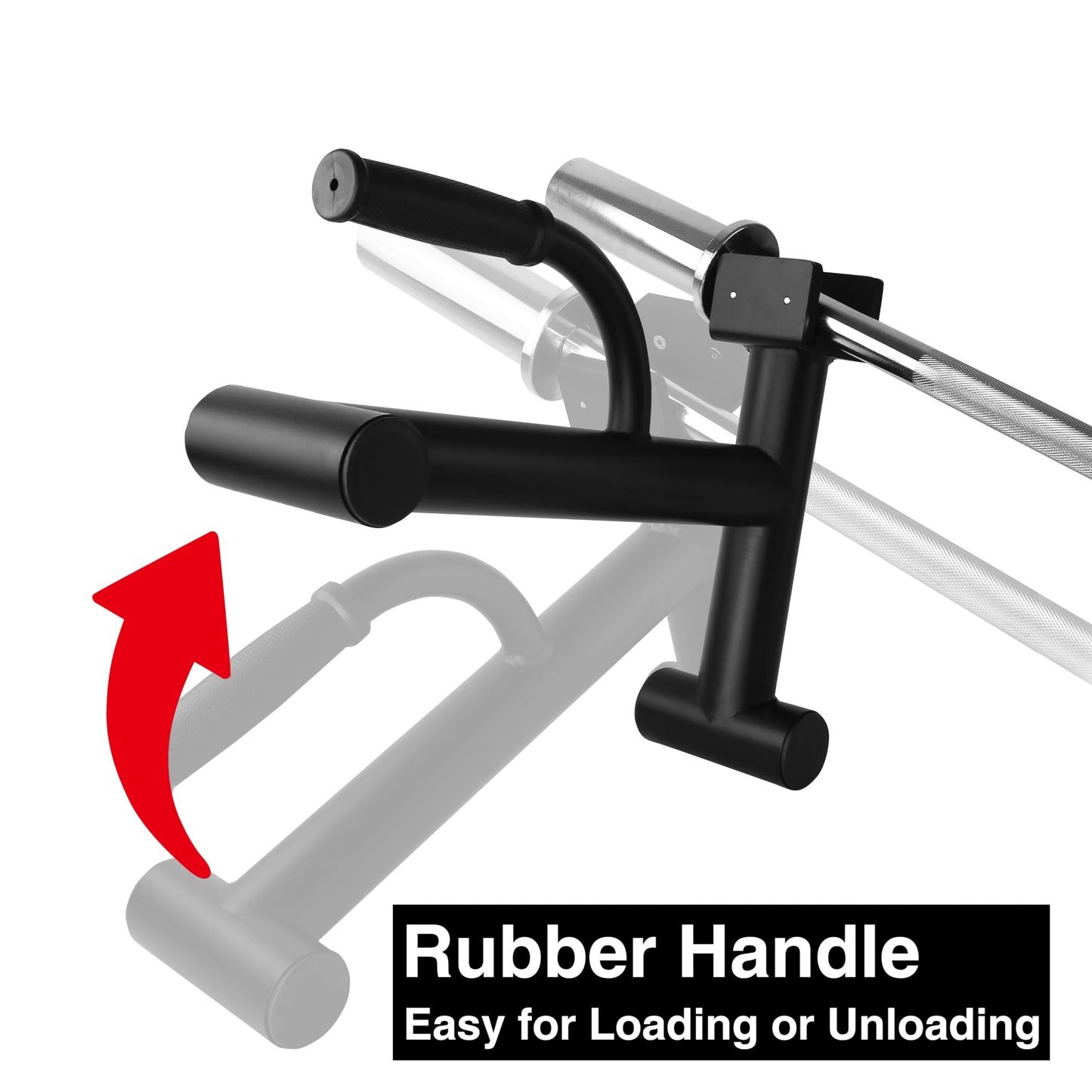 Tamisom Deadlift Jack Barbell Stand Upload 600lbs Deadlift Barbell Jack Bar Non-Slip Rubber Handle Suitable for Loading Unloading Weight Plates for Deadlift Exercise Weight Training (1)