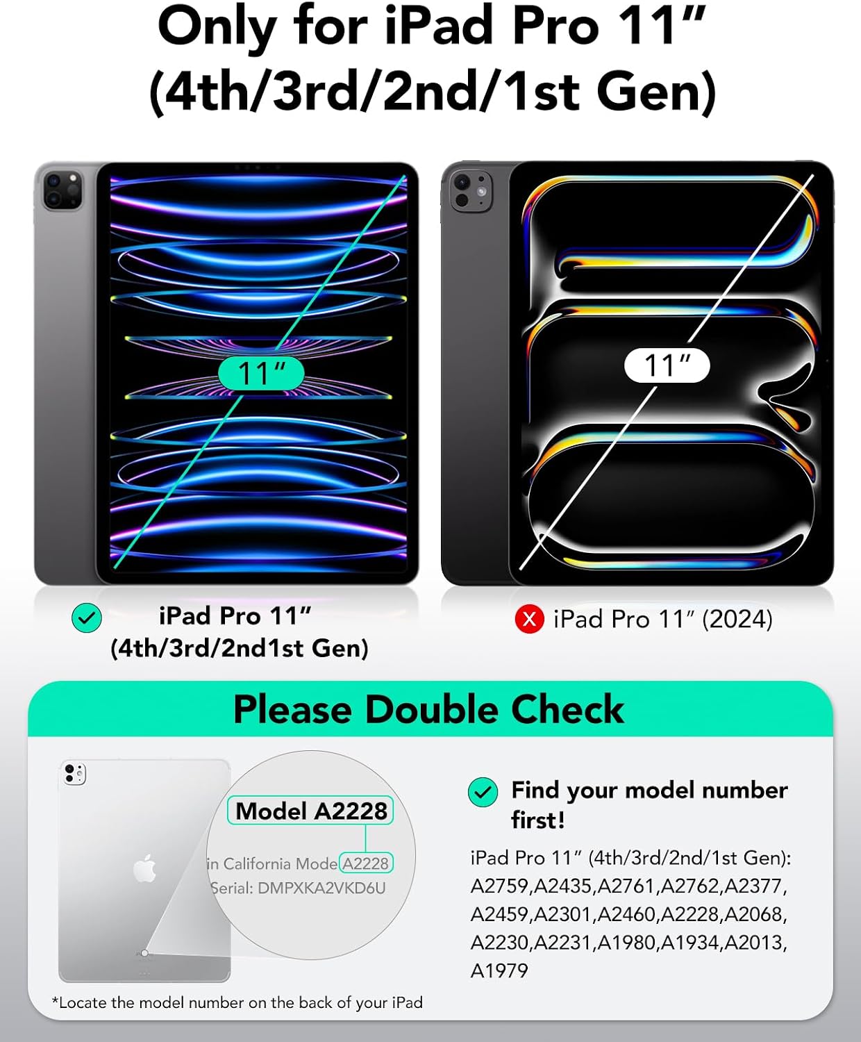 ESR 11 Inch 11 (2022/2021/2020, 4th/3rd/2nd 2-Way 2 for iPad Pro Case, iPad Pro Folio Cover Generation), Convenient