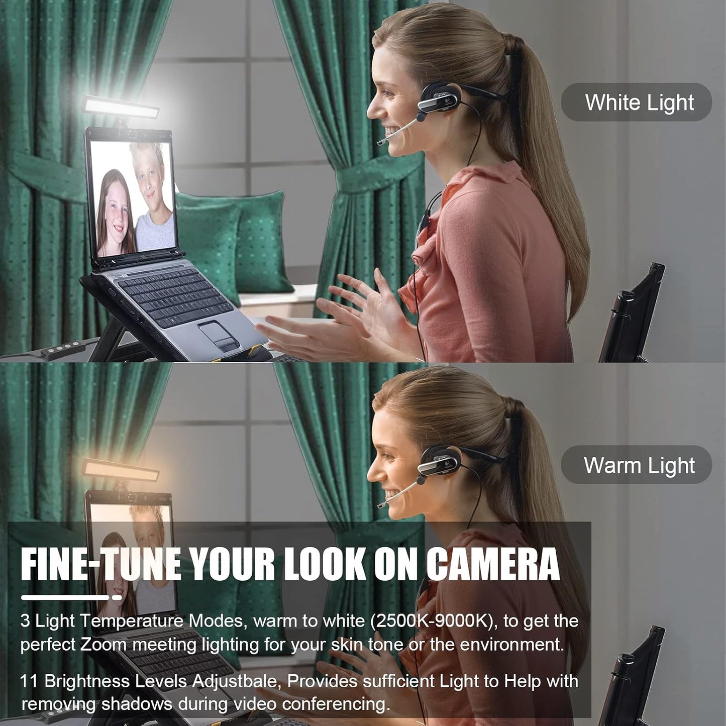 luxceo Video Conference Lighting, Zoom Light for Remote Working, Webcam Lighting for Laptop, Zoom Calls, Live