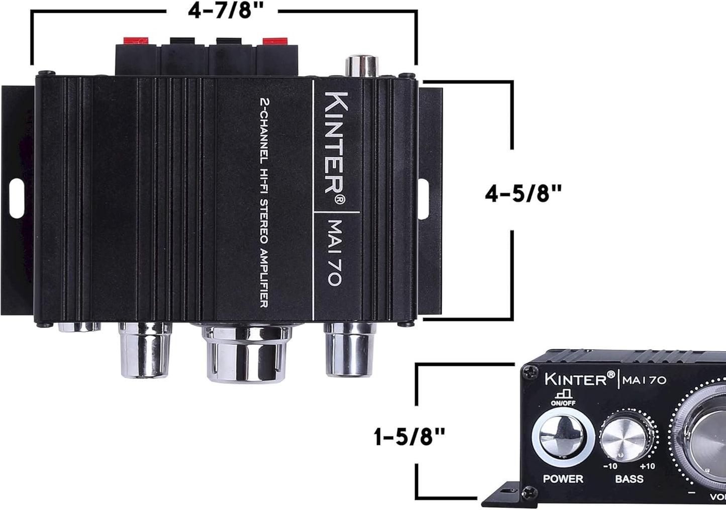 MA170 12V 2 Mp3 Kinter Channel Mini Digital Audio Power Amplifier for Car or Without Power Supply