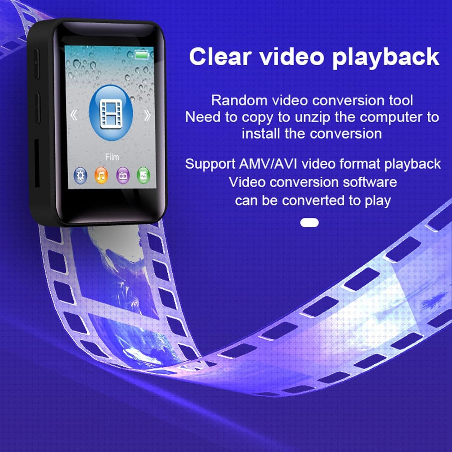 ASHATA MP3 1.77 Inch Player, TFT Color Screen HiFi Music Player Build in Speakers, Ebook Reader, Picture Viewer, Video