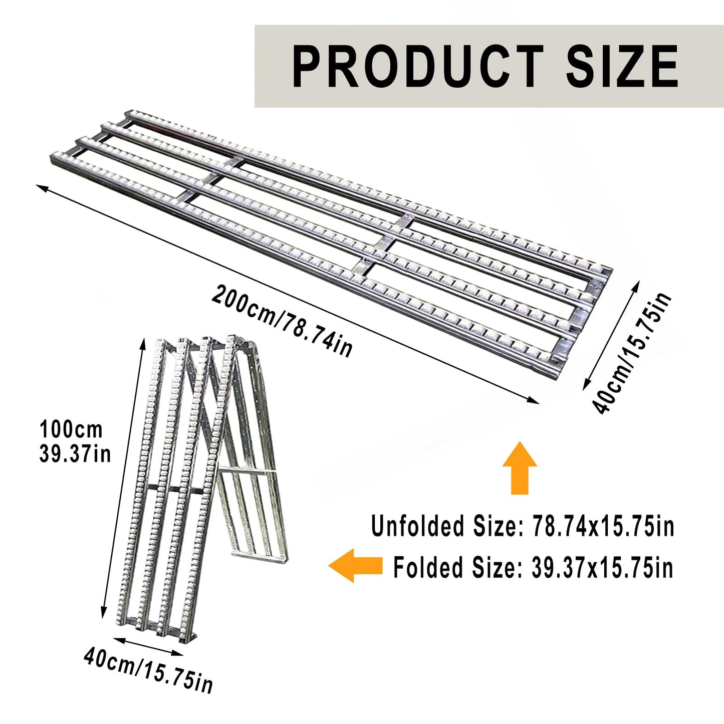 Collocatable Conveyor Roller for Werehouse Unload, Foldable Unpowered Gravit-y Conveyor Belt Table, 15”Wx78”L Portable Stainless Steel Rail Ramp with ABS Plastic Roller Unloading Pulley Factory