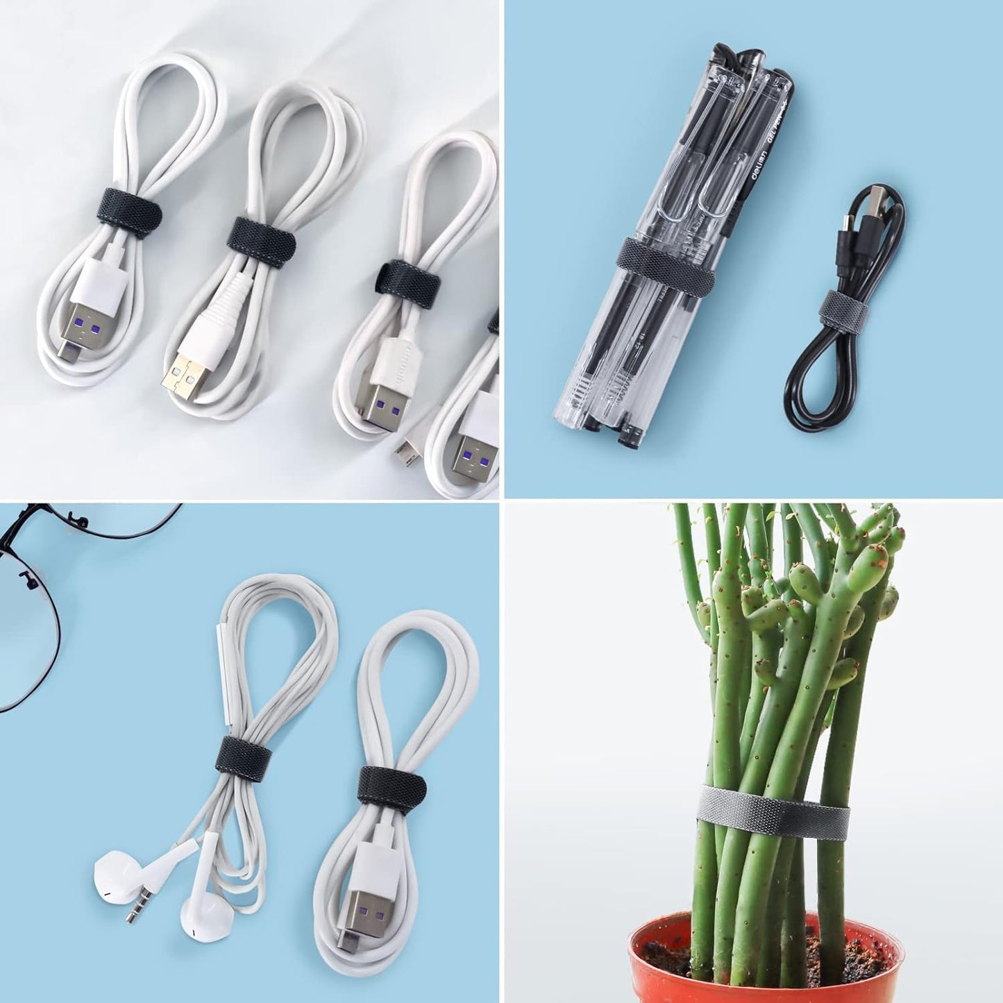 50PCS 6 Inch 6-Inch Adjustable Cord Organizer Ties, Fastening Cable Ties,Microfiber Cloth Used for Computer Link Cable