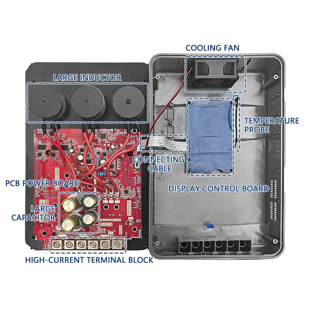 100A MPPT Solar Charge Controller 12V/24V/36V/48V Auto Battery Regulator LCD Display,MAX PV Panel Input 5200W for AGM, Gel, Flooded and Lithium Battery Charging, High-Efficiency Energy Conversion