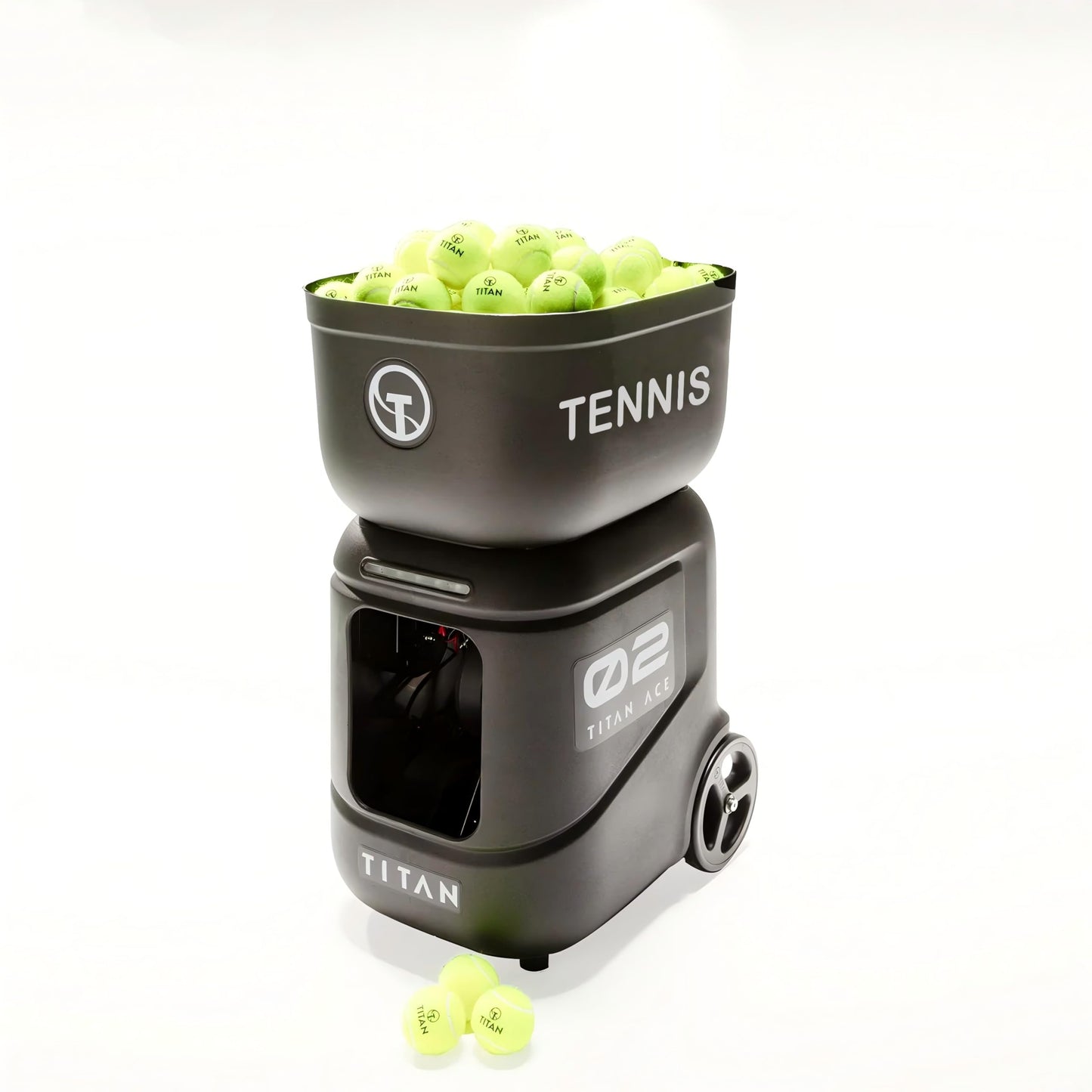 Titan ACE Tennis Ball Machine for Coaches & Mobile Players | 150 Ball Capacity, Lightweight 39 lb Design with Invertible Hopper, Free App Control