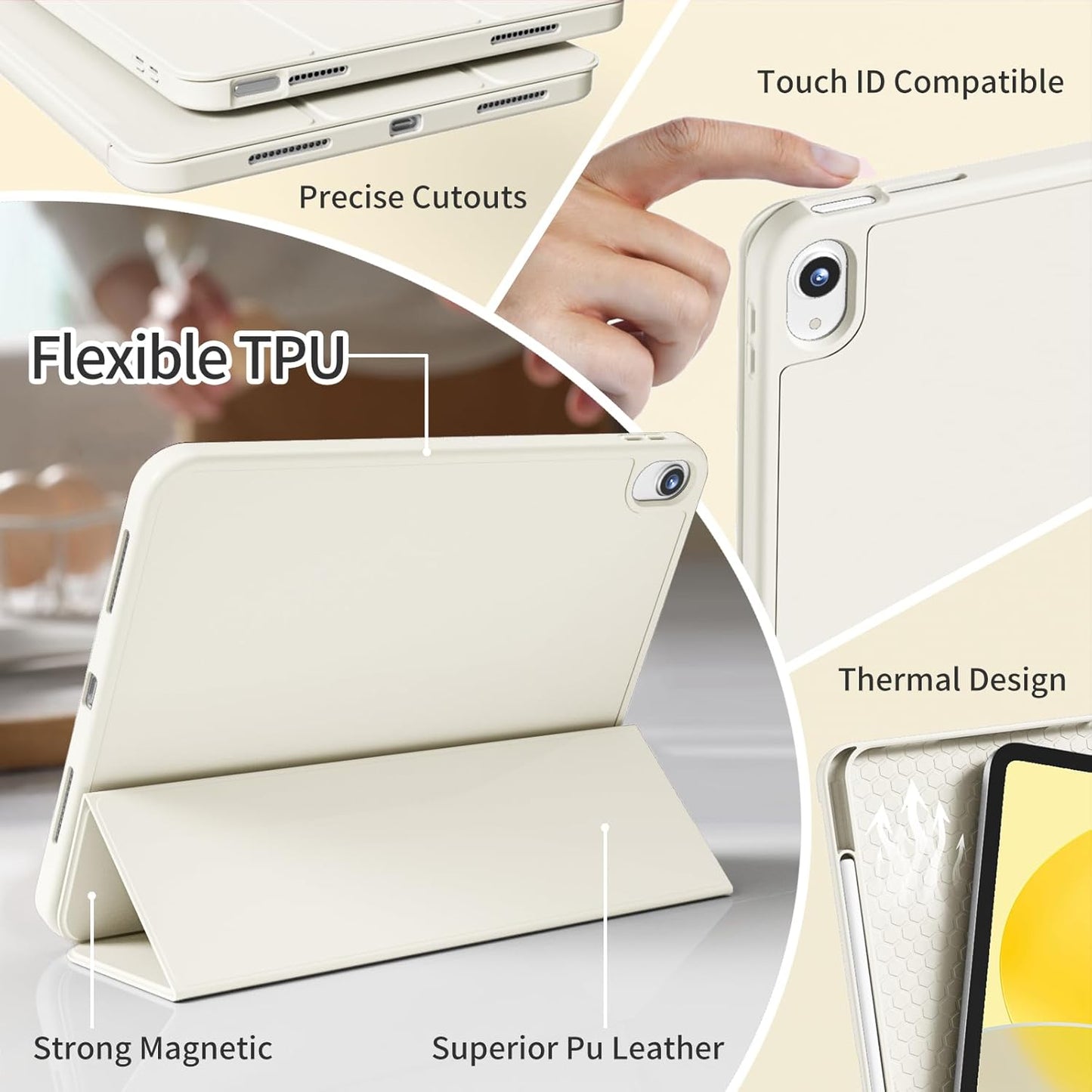 kenke (A16) 11 Inch 2025, 10th 10.9 Inch 2022, Case for iPad iPad Generation Slim Trifold Stand Case with Pencil