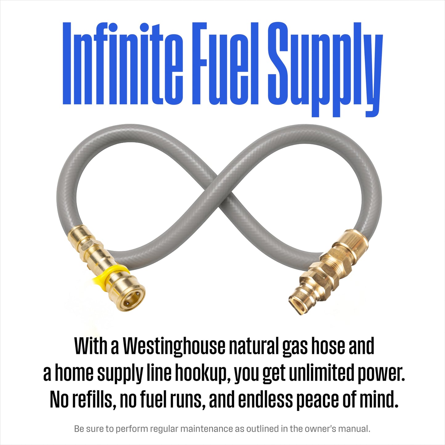 Westinghouse 25-Foot Natural Gas Hose with Adapter, 3/4-Inch Diameter, For Westinghouse Tri Fuel Generators