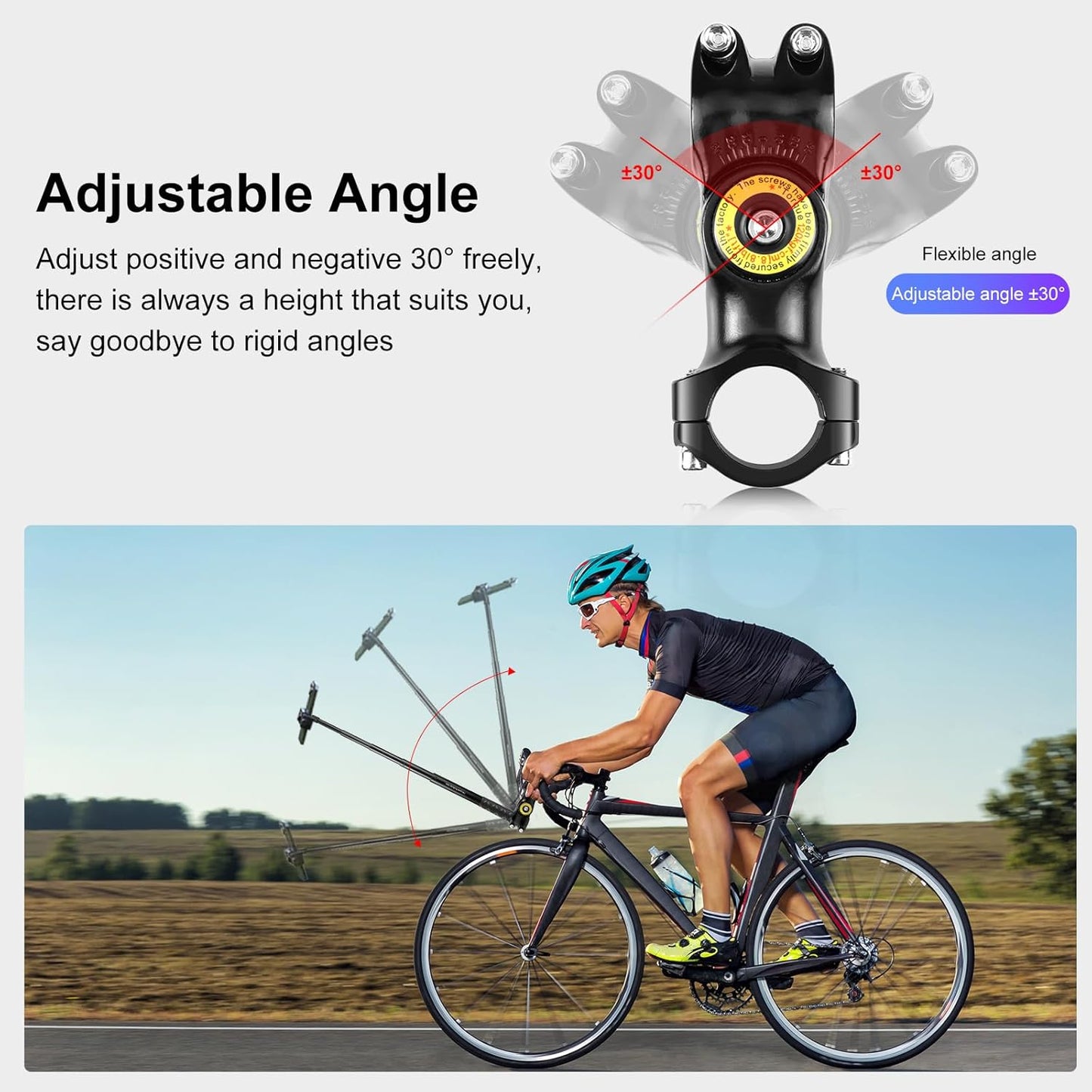 TzezFoz 12/11/10/9/8 /Insta360 X5 X4 X3 Motorcycle Bicycle Selfie Stick, Camera Handlebar Mount for Third Person View