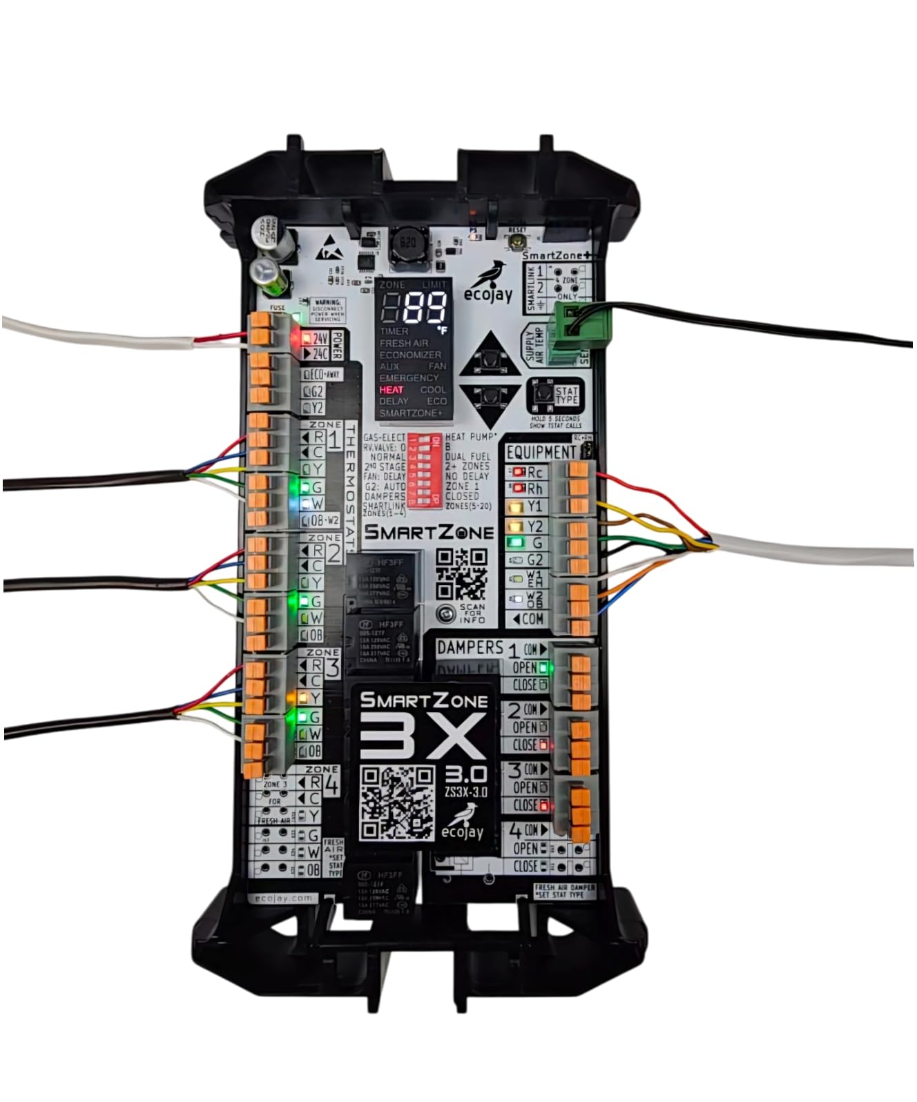 SmartZone-3X : 3 Zone HVAC Controller KIT w/ Temp Sensor; Dual Climate Control to Replace Honeywell HZ322, EWC, Zonefirst, Zonex, Durozone & More