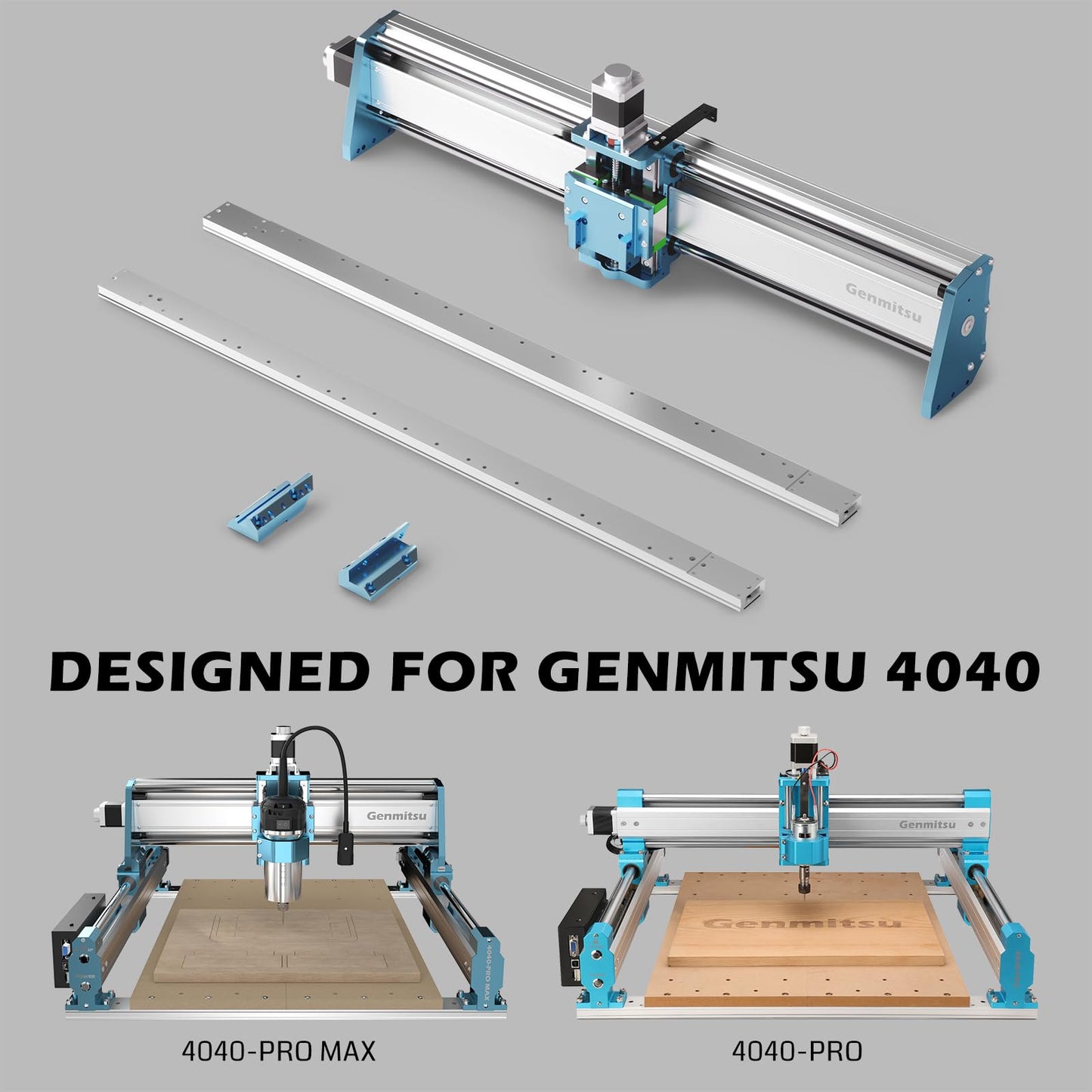Genmitsu CNC Router Machine 4040-PRO + XZ-axis Extension Kit + Threaded Inserts 2040 MDF Spoilboard