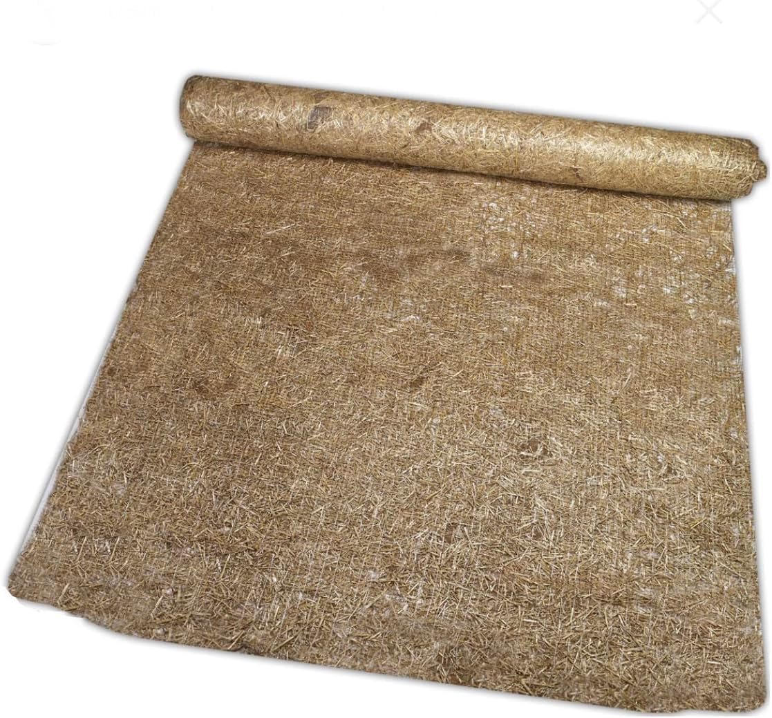 Farm Plastic Supply - Erosion Control Blanket - Straw Garden and Landscape Cover, Erosion Control Blanket, Straw Blanket, Erosion Control, Mulch, Slope Stabilizer, and Seed Protector (8' x 112.5')