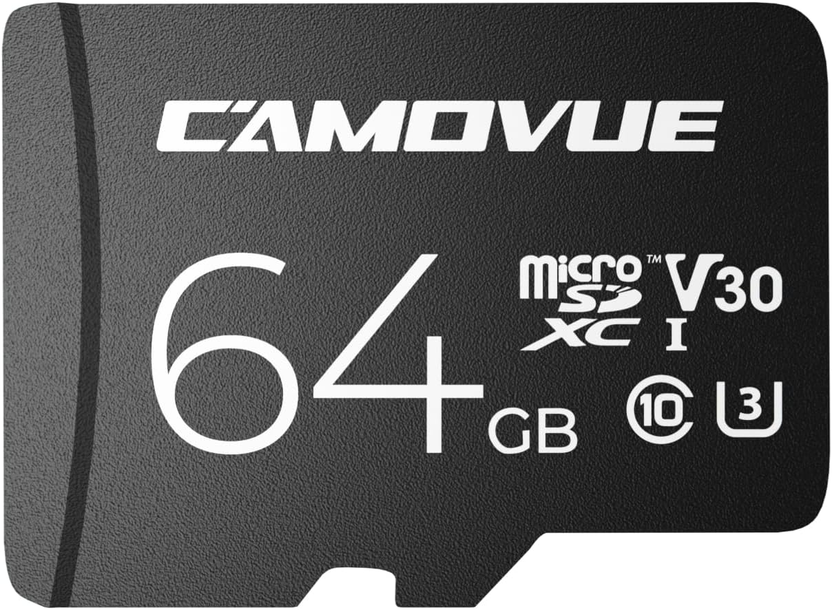 CAMOVUE 64GB Max.100MB/s 4K RLA-SD10,U3/C10/30, microSD Card, Read Speed, Ultra HD Transmission, Series Universal