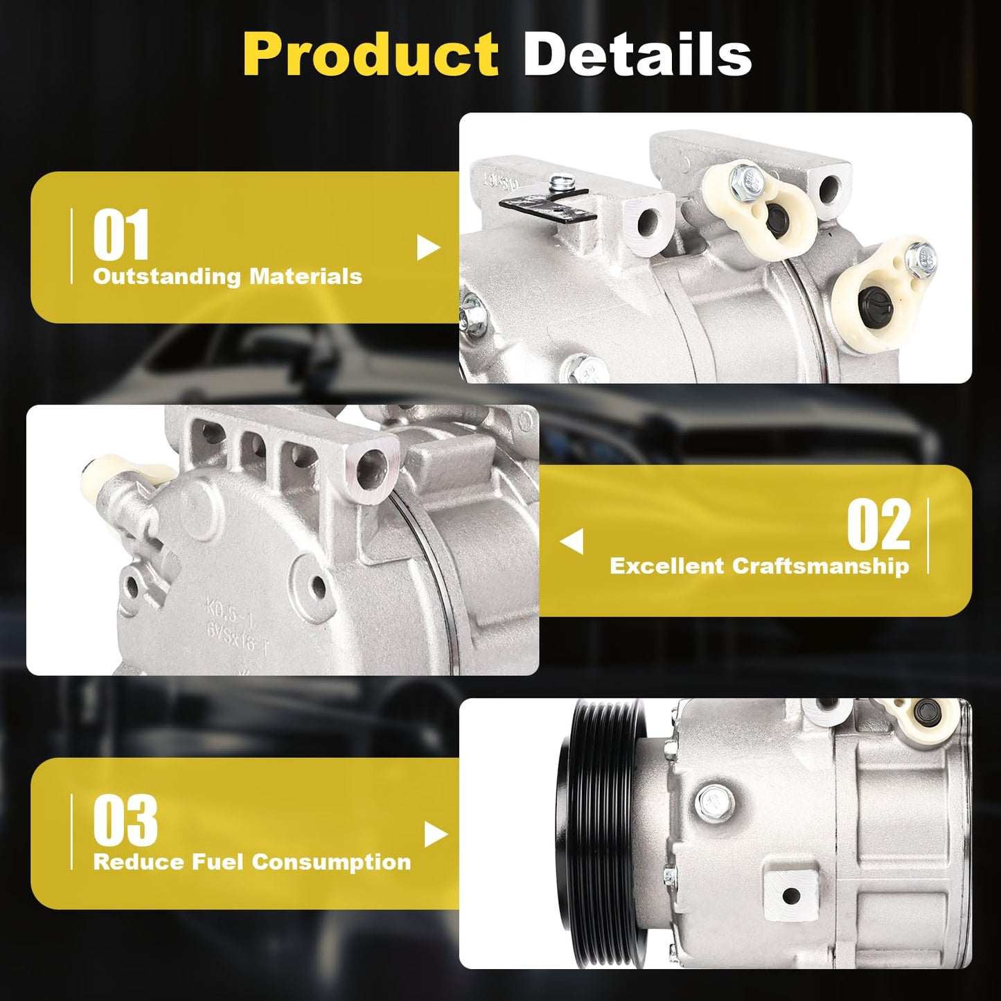 GIVEMER CO11218C 178317 Air Conditioning AC Compressor with Clutch Compatible with Hyundai Sonata 2.0L 2.4L 2011-2014, Kia Optima 2.0L 2.4L 2011,Replaces 977013R000, 4716044, 10A1086, 890174