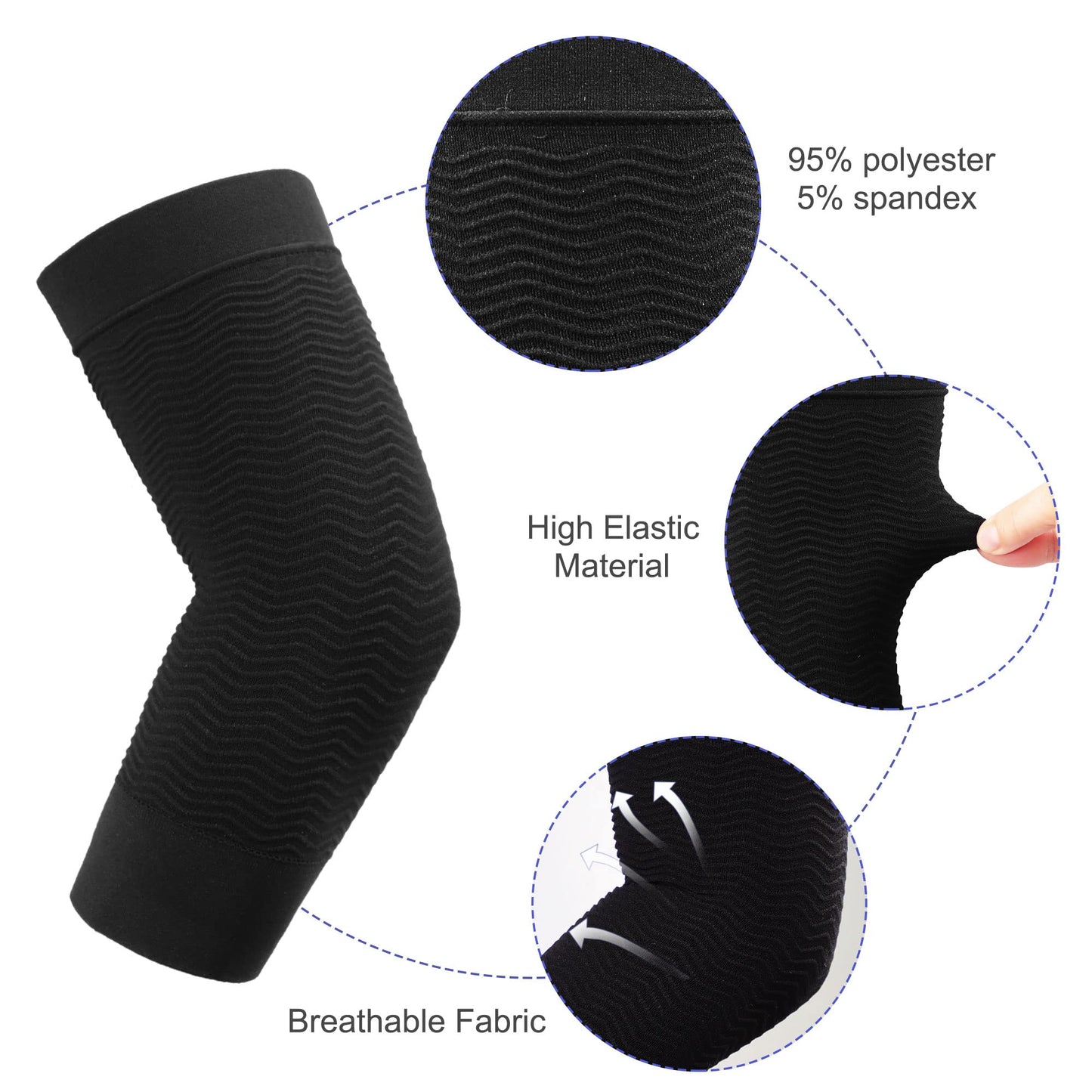 uxcell Elbow Compression Sleeve (1 Pair), Elbow Brace for Tendonitis and Tennis Elbow, Golfer Elbow Support Tennis Elbow Brace for Men & Women, Arthritis, Workout, Weightlifting