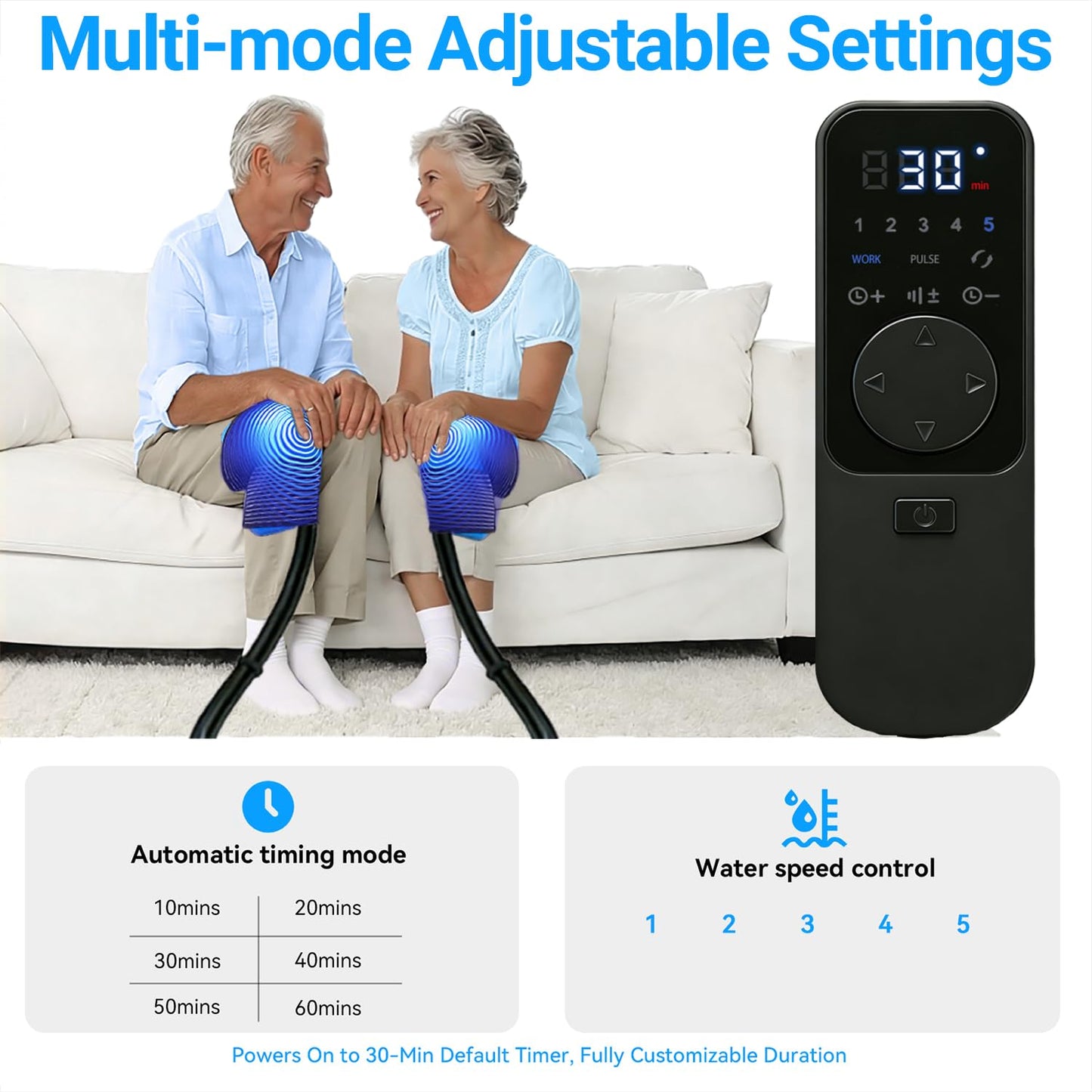Ice Machine for Knee After Surgery, Cold Therapy Machine for Hip Shoulder Knee Replacement Recovery, Portable Quiet Leak-Proof Knee Ice Machine with Wheels & Universal Pad for Pain Relief and Swelling