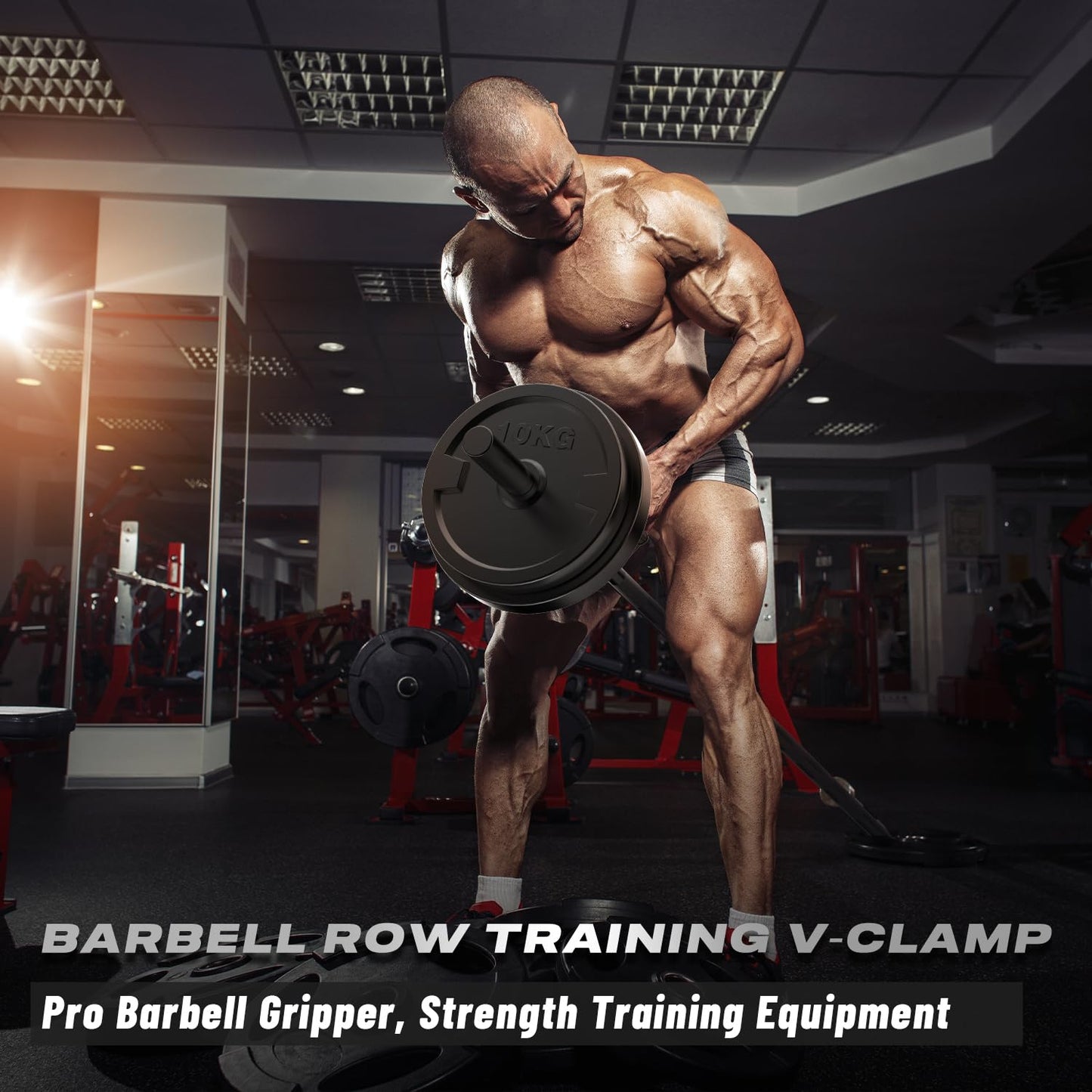 V Bar Landmine Handle Attachment for Barbell Bars, Solid Double D Row Landmine Handle Attachment, T Bar Row Handle with Non-Slip knurling Grips for Olympic Strength Training Bars