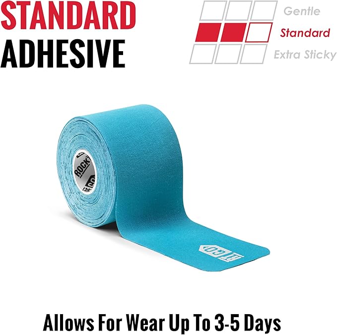 RockTape Go Standard Adhesive Pre-Cut Kinesiology Tape (Blue)