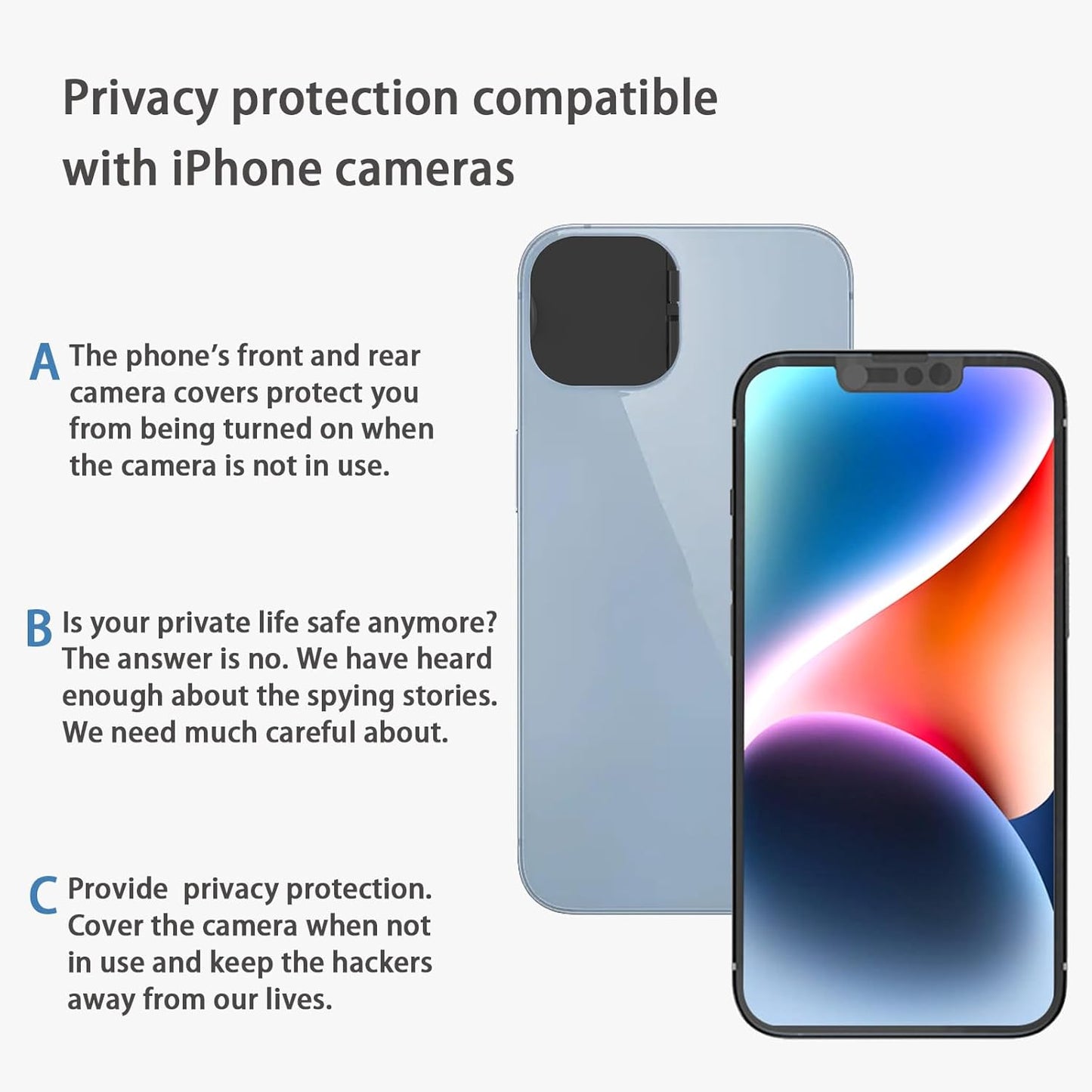 EYSOFT 14 14 Recognition2Pack Privacy Cover Compatible for iPhone /iPhone Plus Front Camera Cover,Protect Privacy