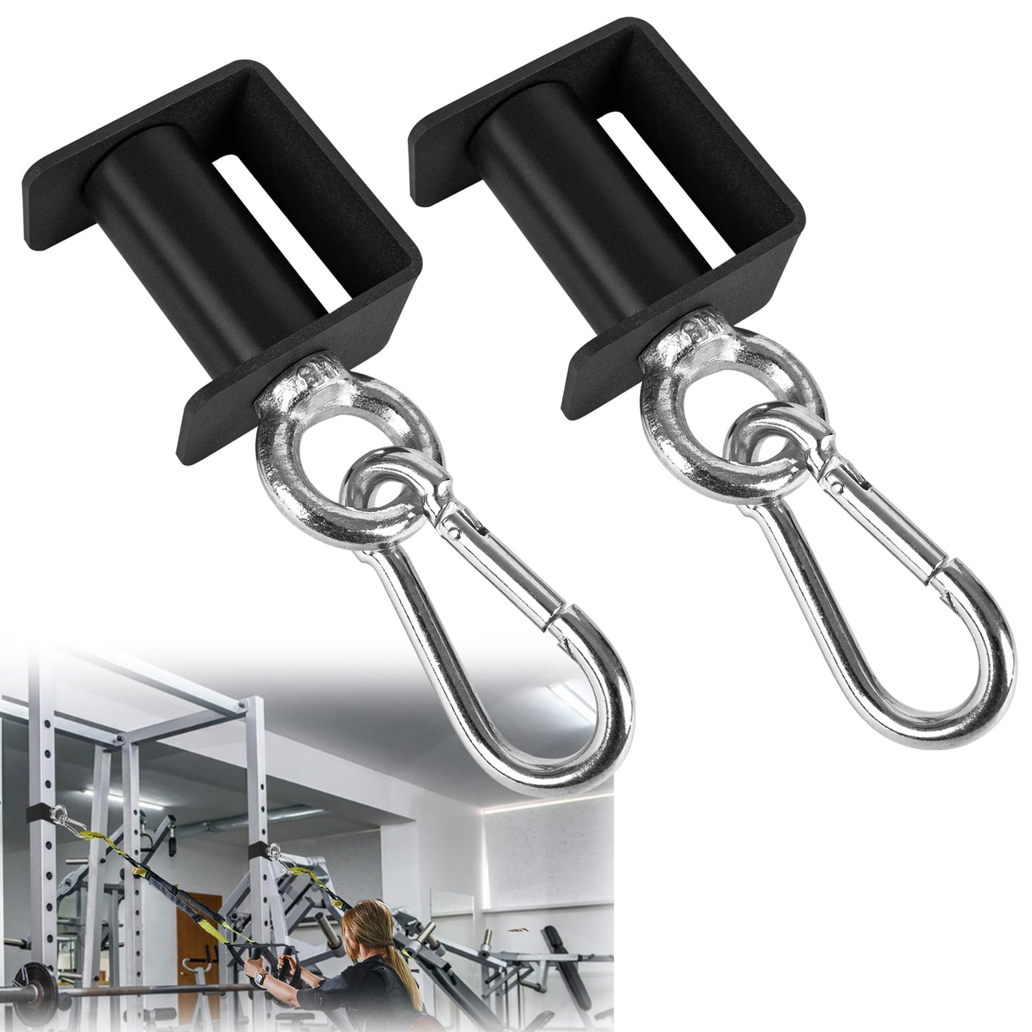 YZZHAJ 2 PCS Power Rack Attachments, Band Pegs for Power Rack, Resistance Band Hooks for Squat Rack, O-Ring Attachment for Power Rack, Versatile Gym Equipment Attachments Fits 1In
