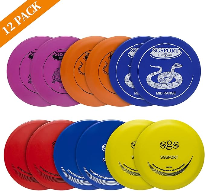 Disc Golf Set with Bag - 12 PCS Flying Disc Golf Discs for Beginner with Putter, Midrange, Driver | Portable Disc Golf Backpack Holds 28+ Discs Free Stand Bag Design for Convenient Use