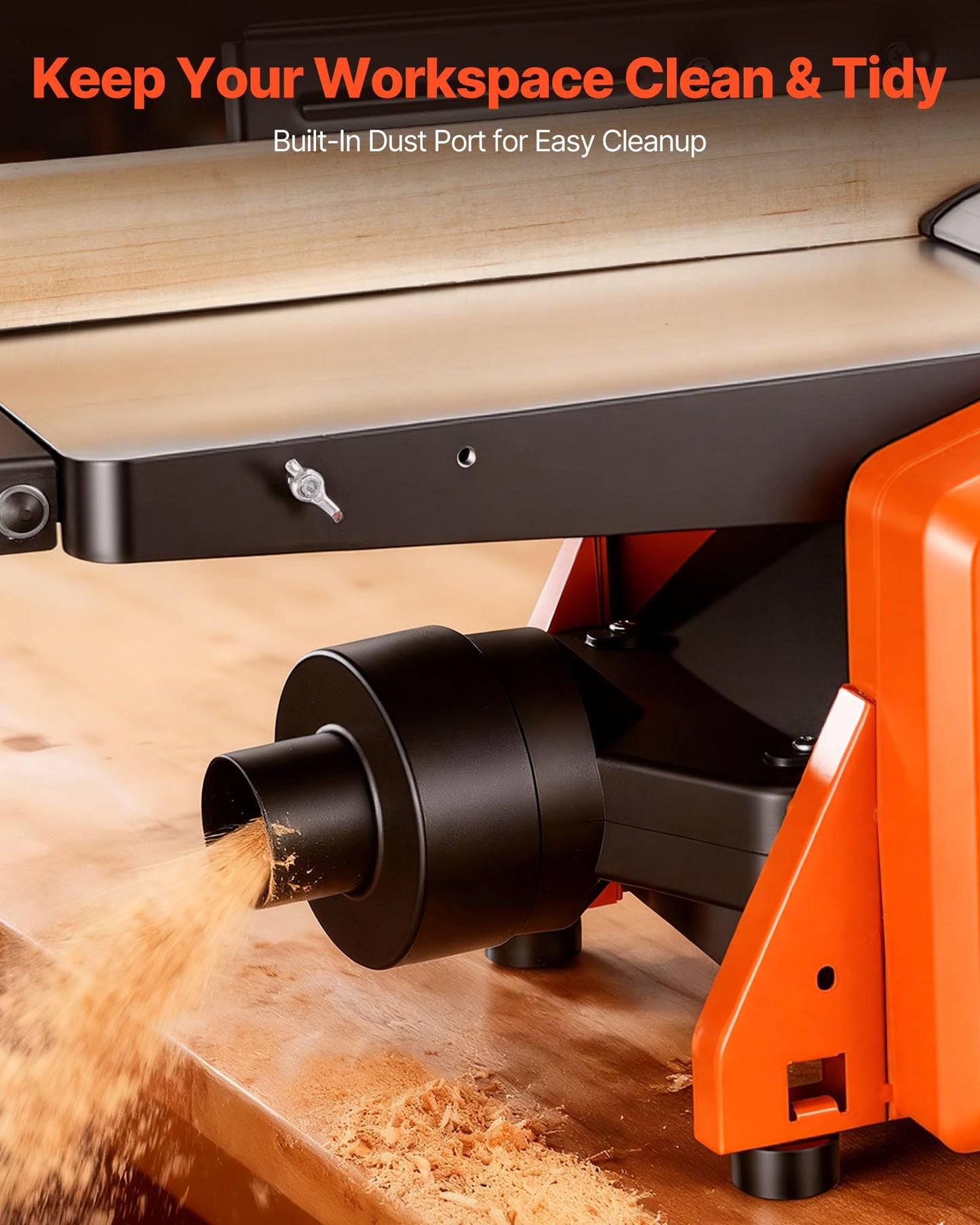VEVOR Spiral Benchtop Jointer, 8 Inch, 2 HP 8500 RPM Bench Top Wood Jointer, with 18-Blade Spiral Cutterhead, Extendable Cast Aluminum Table, Up to 1/8 in Depth, Adjustable Fence, for Woodworking DIY