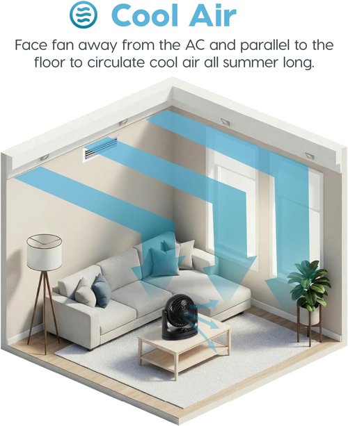 IRIS USA WOOZOO Desk Fan - Oscillating Air Circulator with 3 Speeds & 112° Tilt - Quiet & Compact for Bedroom/Office, Black