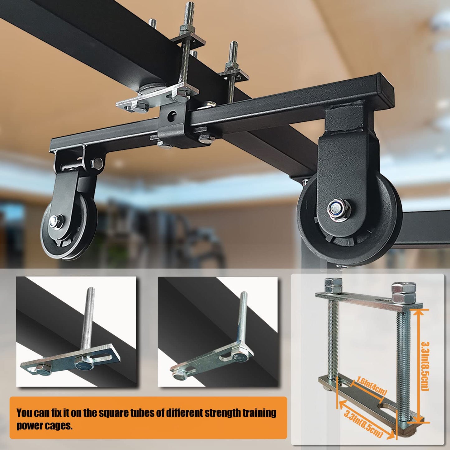 KORIKAHM Upgraded Cable Pulley System for Home Gym, LAT Pull Down Machine, Weight System for Cable Machine, Strength Training Power Cages Racks (Style 1)