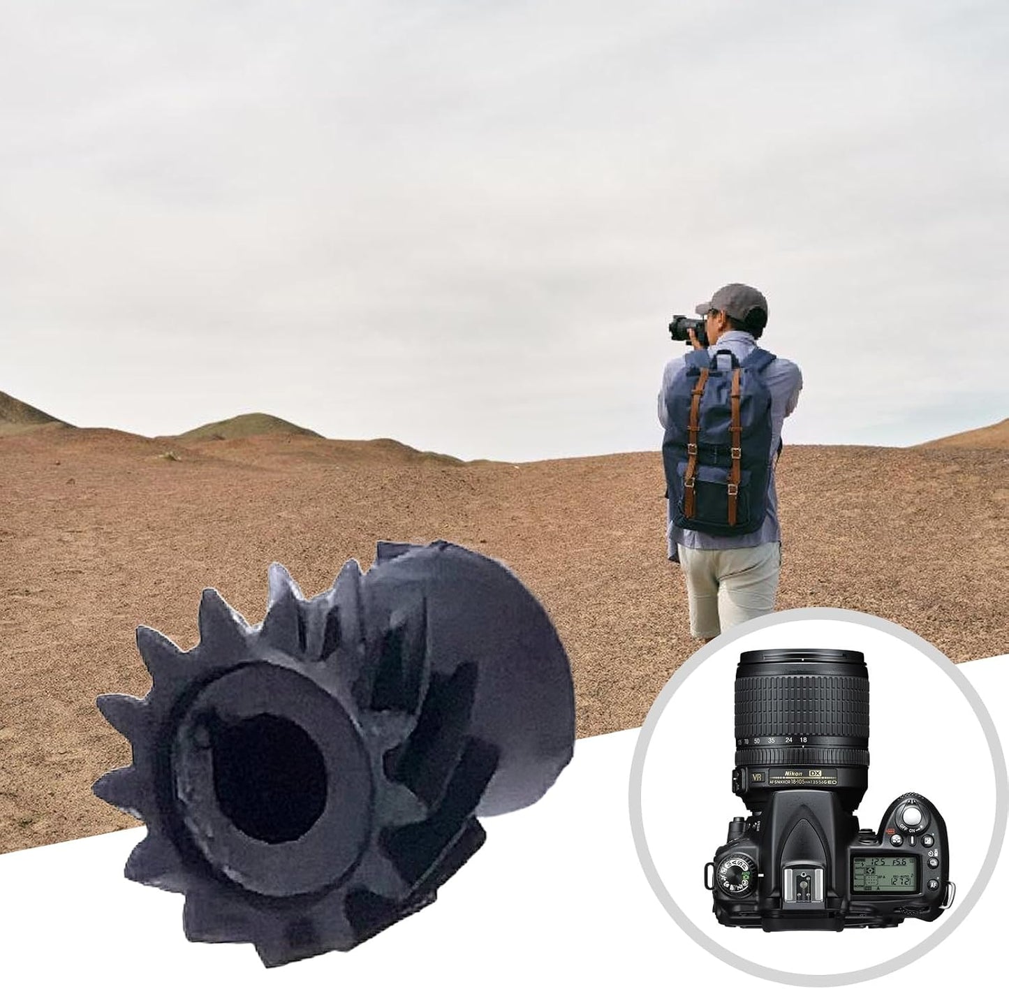 Haoyull 3pcs D90 D80 Autofocus Aperture Motor Gear for DSLR Camera Repair, Durability ABS Material, Precise Crafted