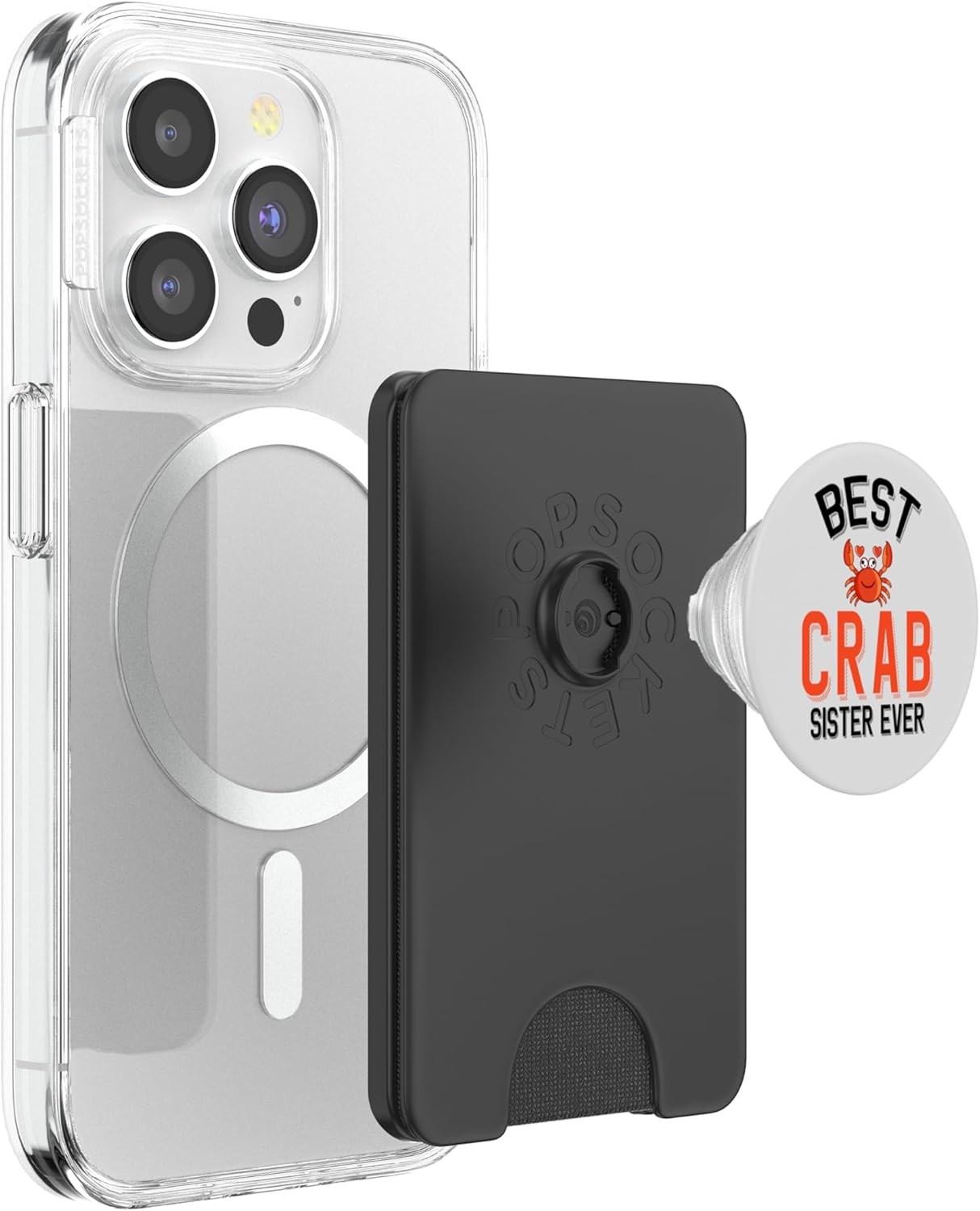 Cute Crab Family Apparel Best Crab Sister Ever Cute Crab Lover PopSockets PopWallet for MagSafe