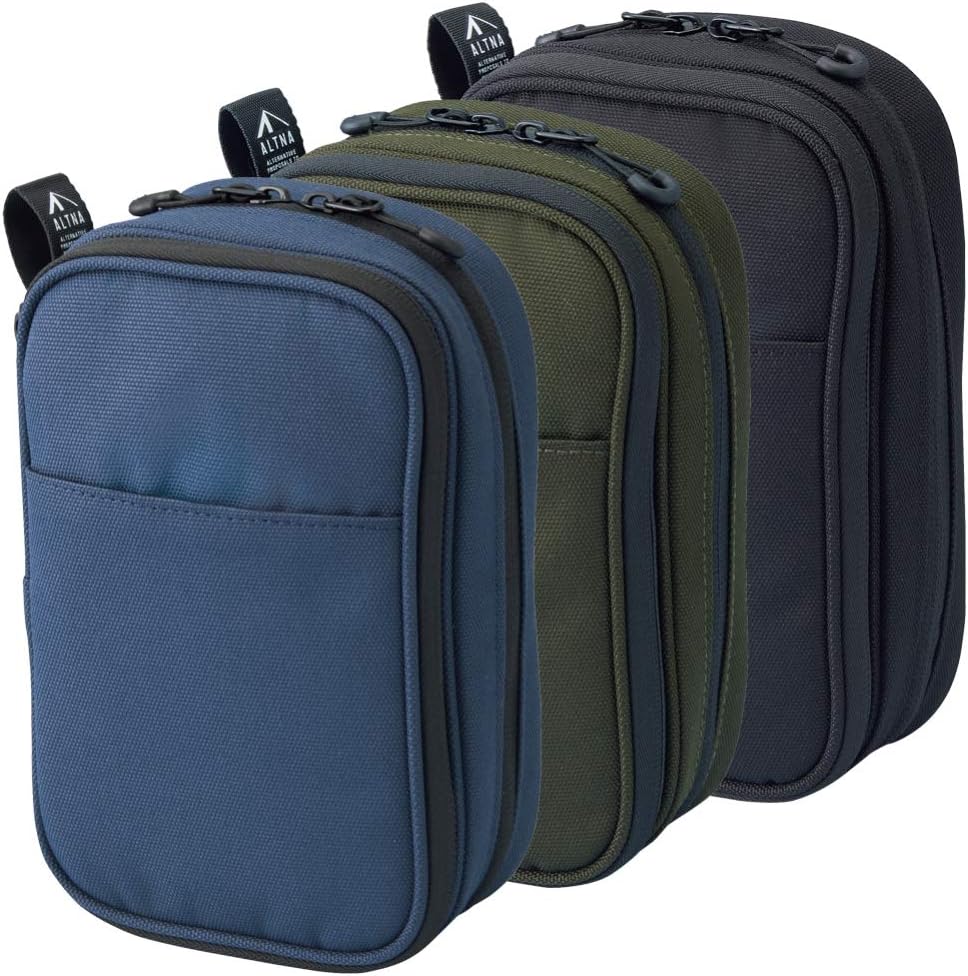 5 3.6 8.5, (A7765-24) LIHIT LAB Gadget Pouch, Double, x x Black