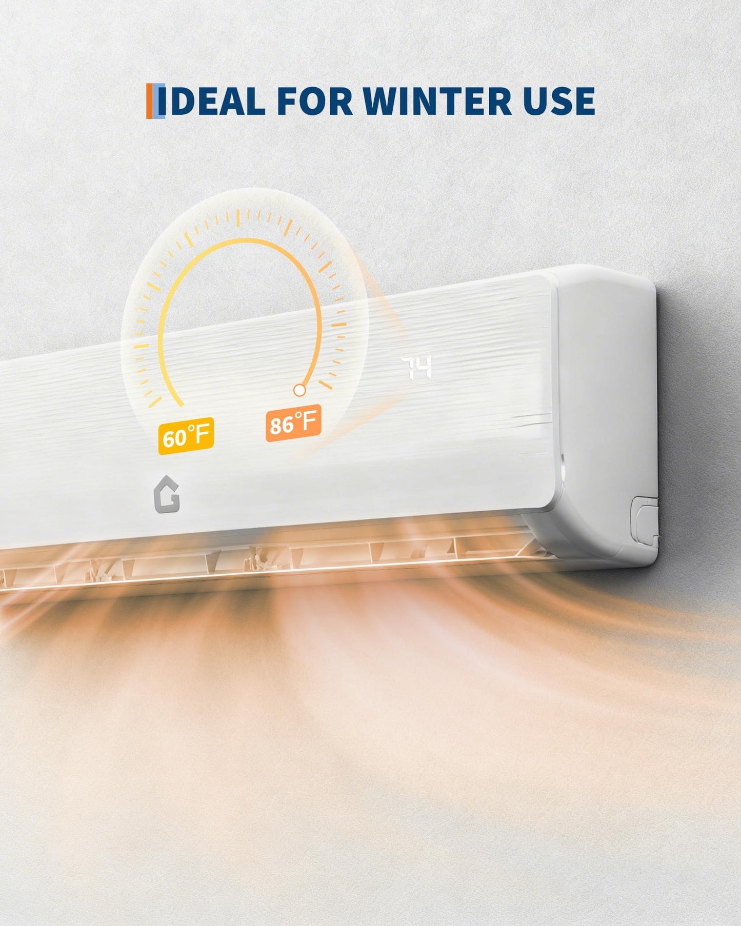 12000 BTU 19 SEER2 Mini Split AC Air Conditioner Heat Pump Inverter, 230V Ductless System, Cools Heats 750 Sq.ft, R32 Series with Installation Kits, White