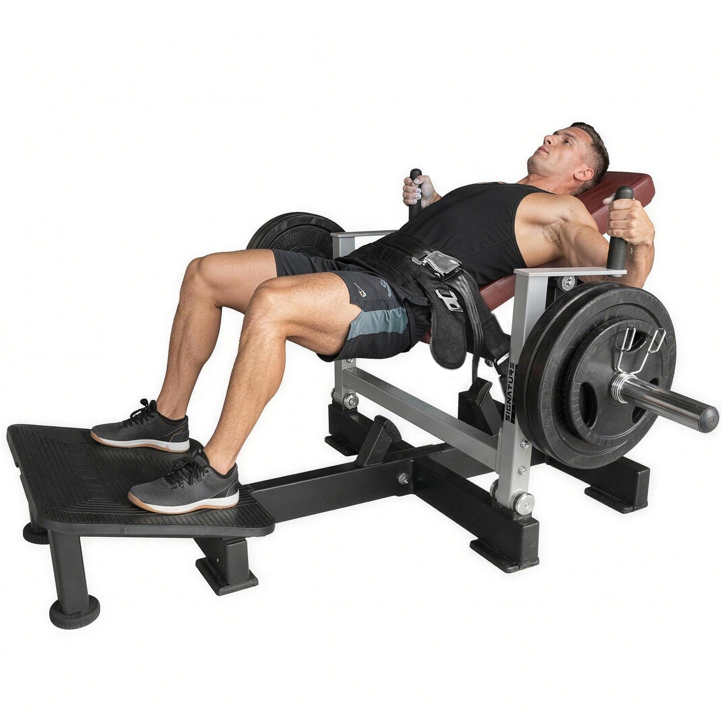Signature Fitness Glute Bridge Plate-Loaded Hip Thrust Machine for Butt Shaping and Building Glute Muscles