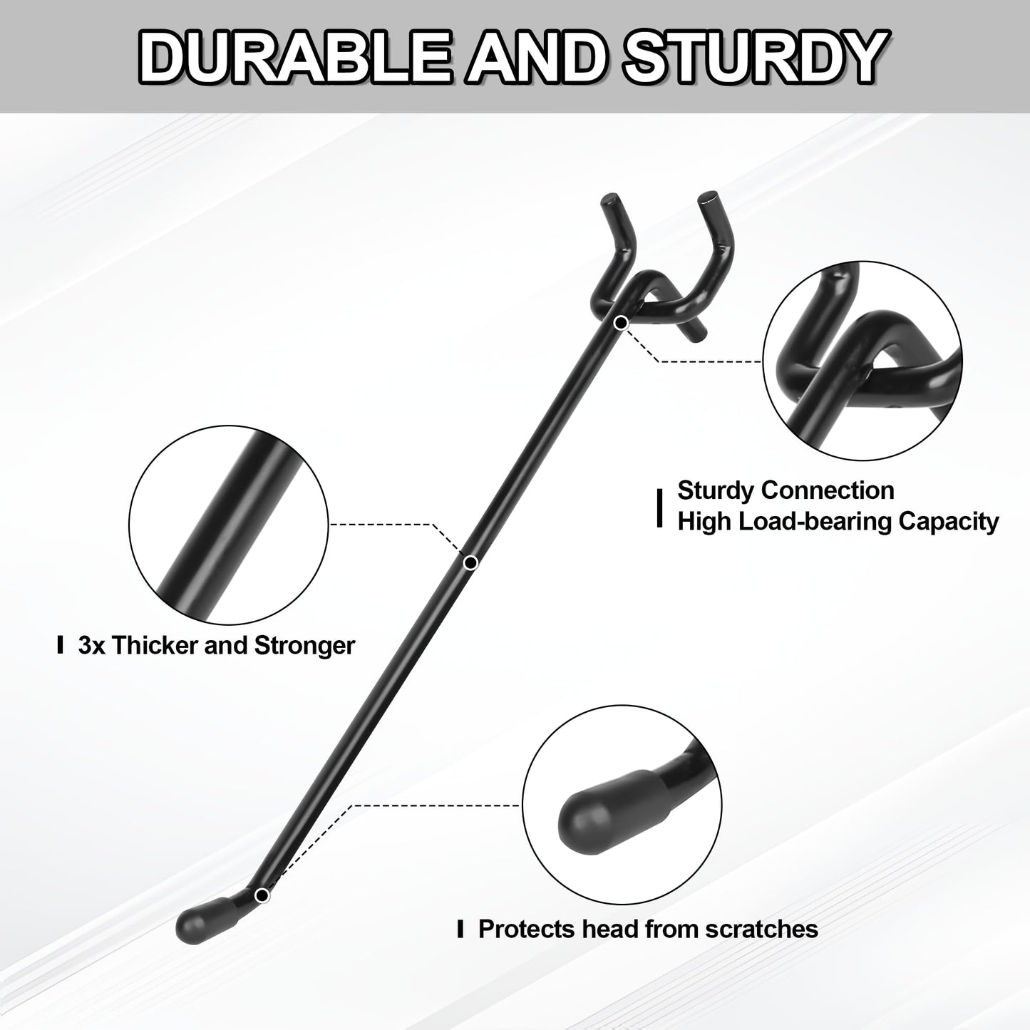 Hogurity 80 Pack 4 Inch Black Pegboard Hooks,Extra Thick 1/4" Heavy Duty Peg Board Hooks for Hanging, Pegboard Accessories for Garage, Kitchen, Gym, Store Wall Organizer
