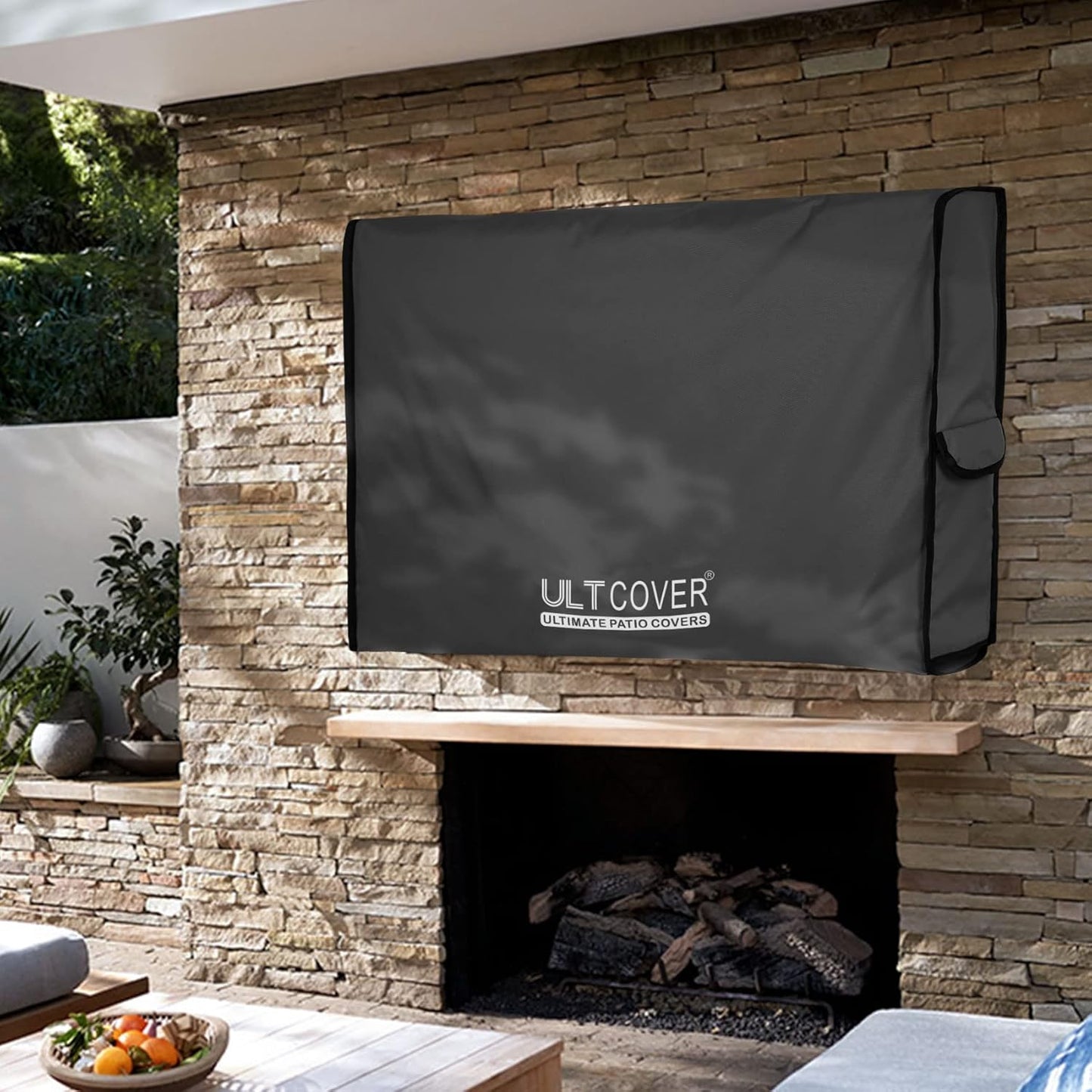 34-37 inch ULTCOVER Waterproof Outdoor TV Cover for Outside Flat Screen Televisions with Mounts and Stands, Black