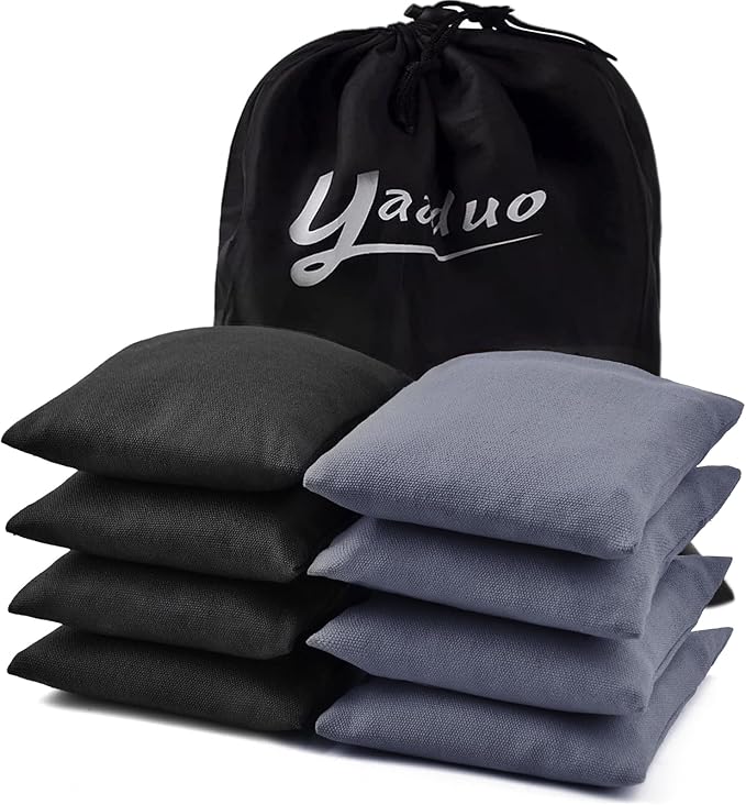 Set of 8 Regulation Cornhole Bags Double Sided, Weather Resistant Bean Bags for Cornhole Toss Game, Corn Hole Beans Bags with Tote Bag