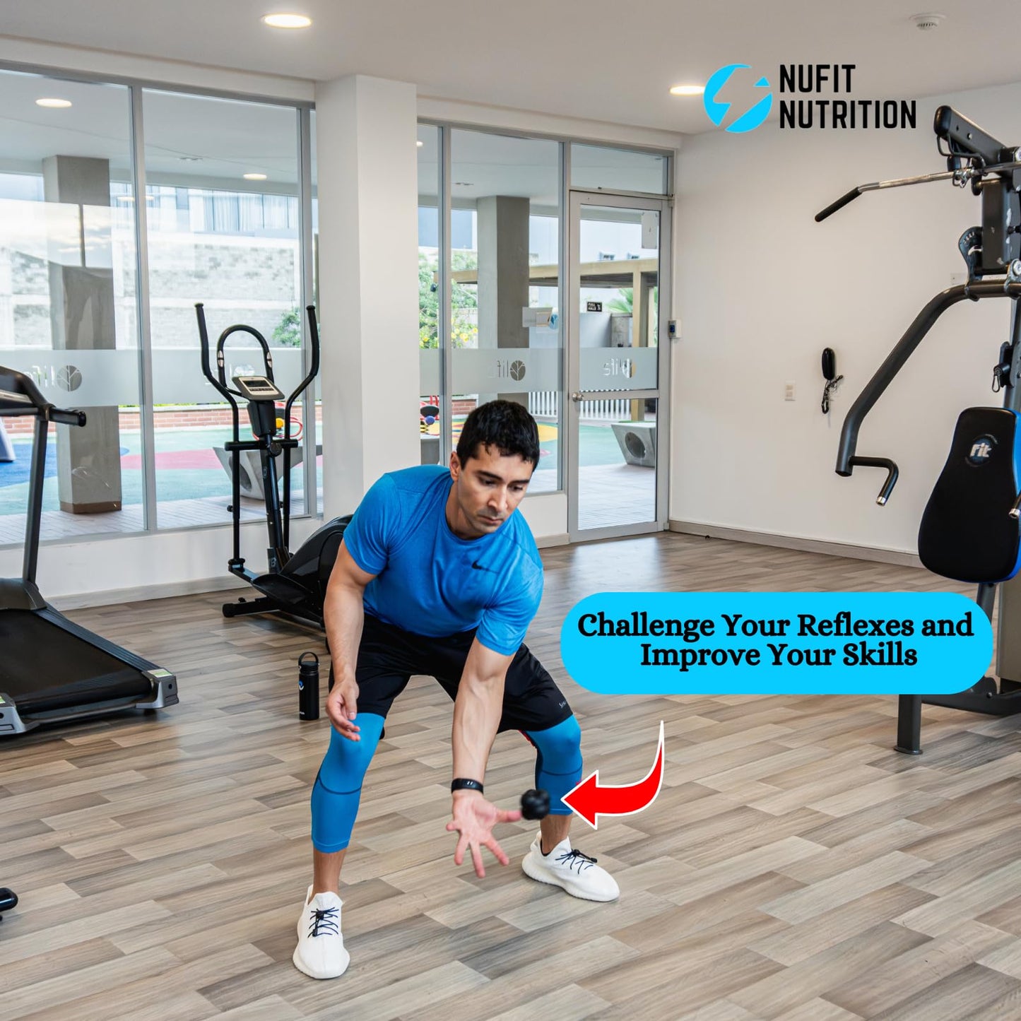 NuFit Sports Reaction Speed and Agility Training Ball - Baseball, Soccer, Volleyball, Basketball, and Tennis Reflex Trainer Equipment One Size