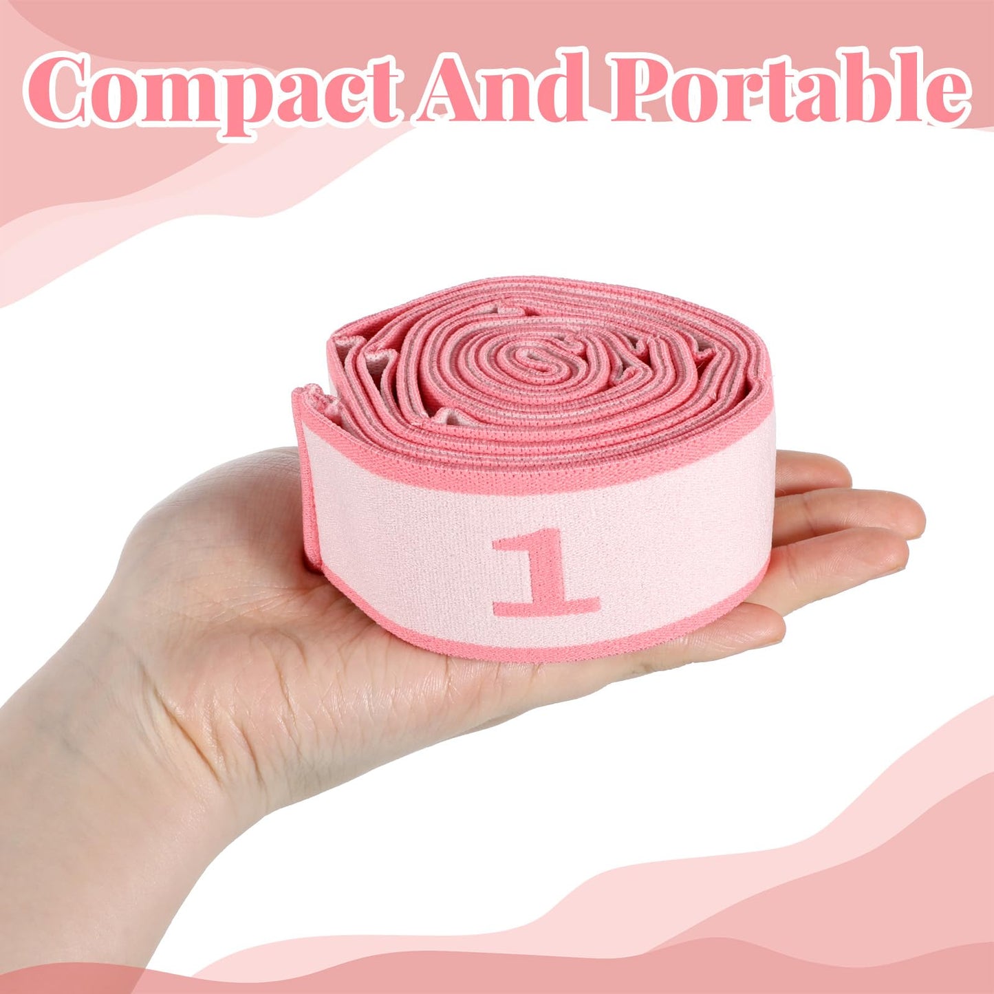 11 Loops Stretch Strap Gymnastics Loop Multi Loop Stretching Band Stretching Strap Yoga Dance Loops Band Yoga Straps for Stretch Pilates Dance Ballet Fitness Gymnastics Exercise (Pink)