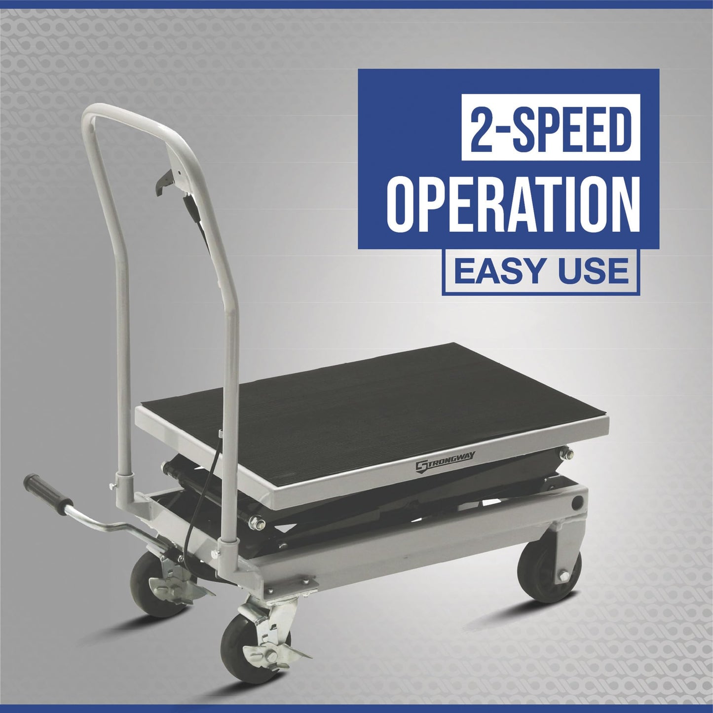 Strongway 2-Speed Hydraulic Rapid XT Lift Table Cart - 500-Lb. Capacity, 50 3/4in. Lift Height