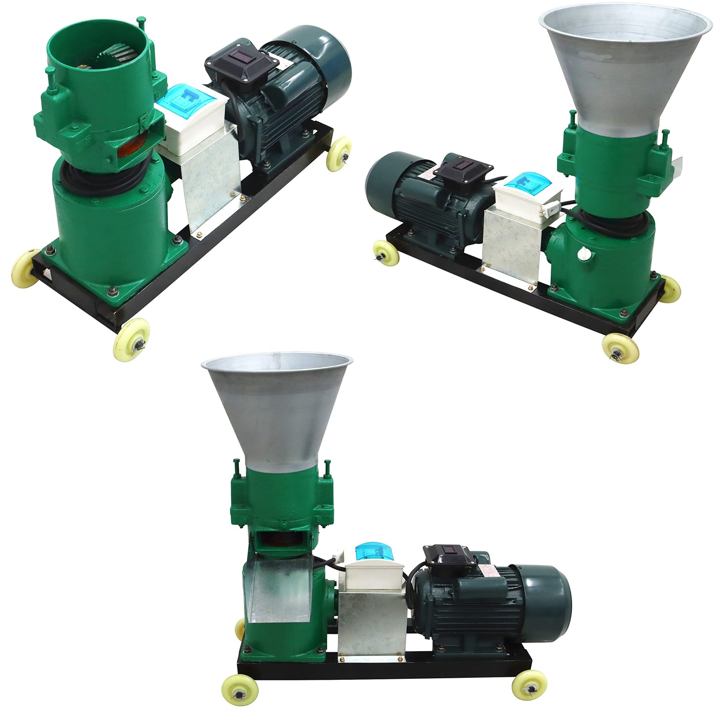 HayWHNKN 5mm Feed Pellet Mill Machine Animal Feed Pellet Maker Pelletizer Machine Animal Feed with 2 Rollers 220V 3KW 150kg/h