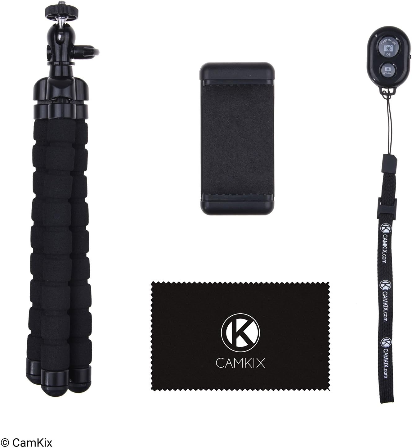 CamKix Flexible Cell Phone Tripod and Bluetooth Remote Control Camera Shutter - for iPhone, Samsung Galaxy and Many