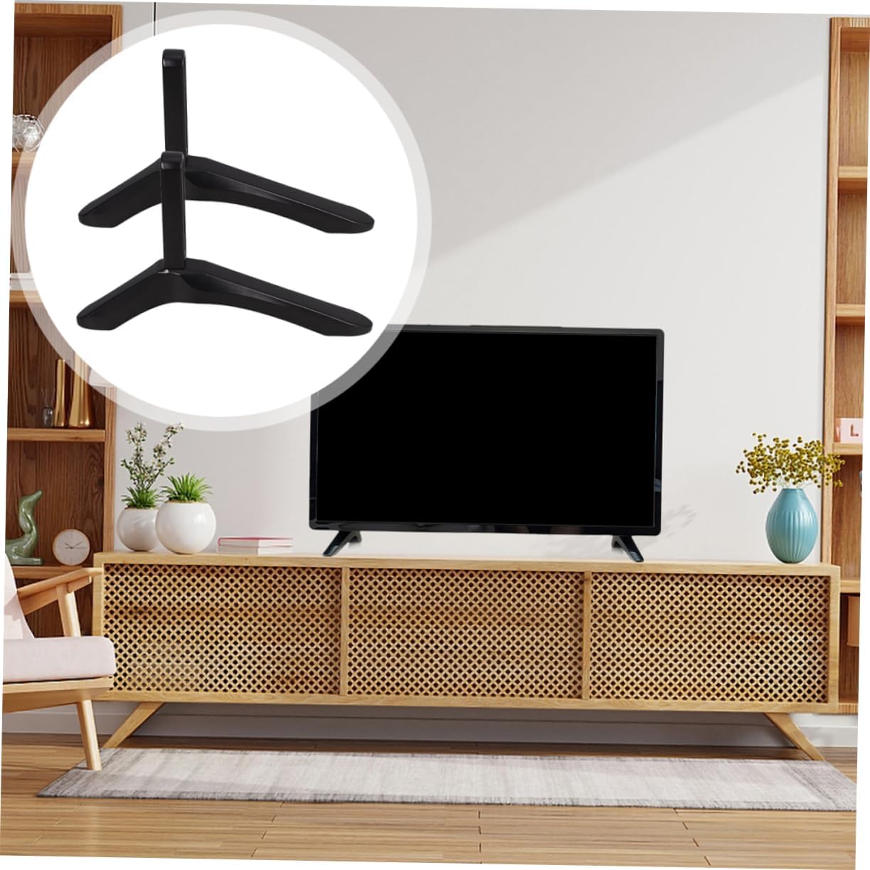 Cabilock 1 Pair Tv Stand for Bedroom No-Drill Tv Desktop Mount Stand Stable Base Tabletop Universal Heavy Duty Bracket