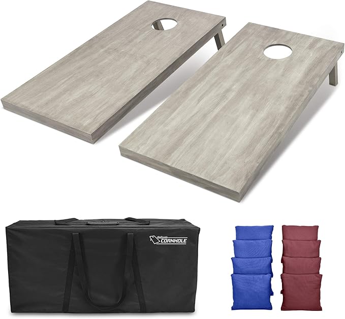 GoSports 4 ft x 2 ft Regulation Size Wooden Cornhole Boards Set - Includes Carrying Case and Bean Bags (Choose Your Colors) Over 100 Color Combinations