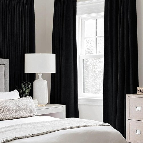 MIULEE Blackout Curtains - 100% Linen Texture, Thermal Insulated, Grommet Design | 52x72 Inch (2 Panels)