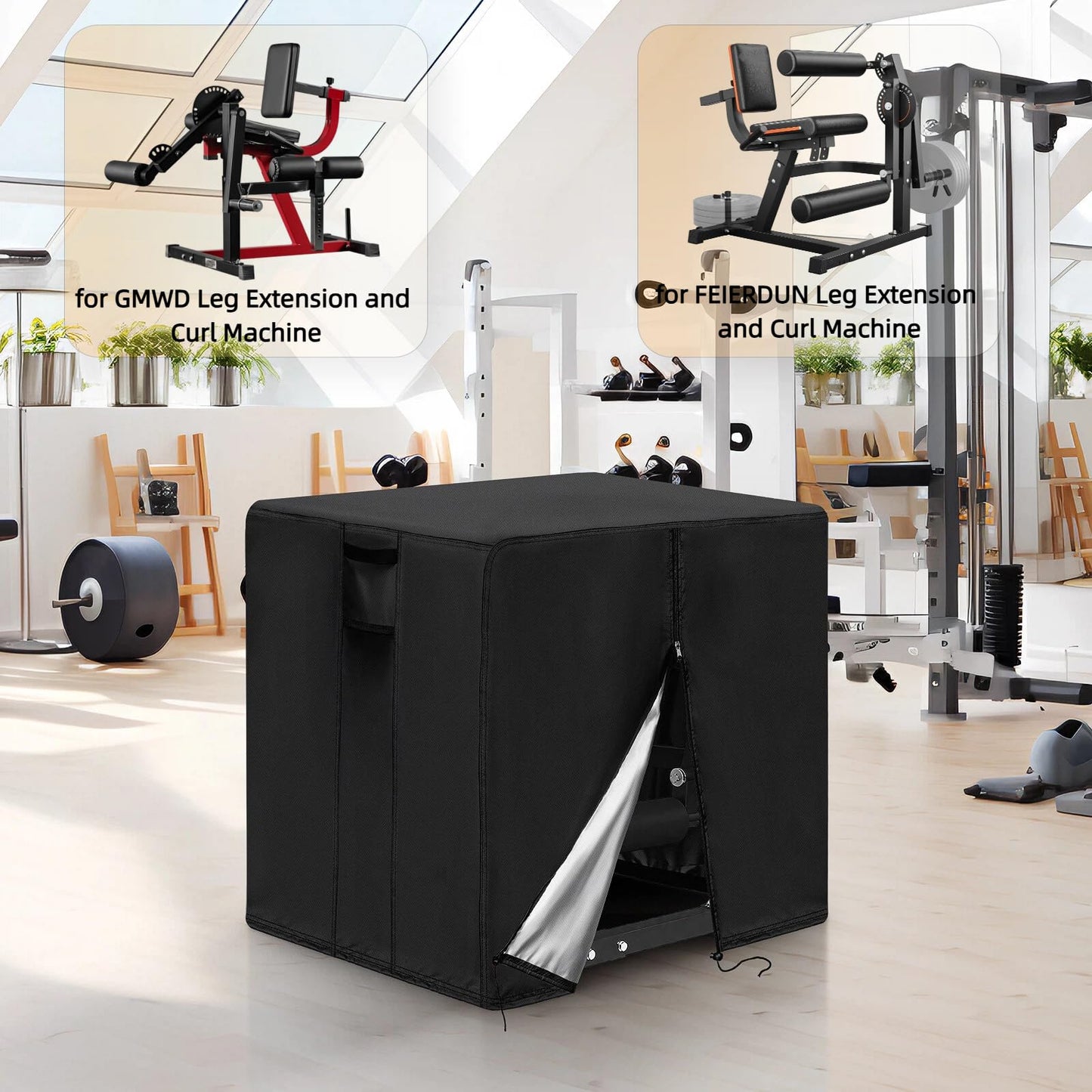 Guisong Leg Extension and Curl Machine Cover,Heavy Duty Waterproof Leg Press Machines Cover for GMWD Home Gym Equipment,600D Dustproof Exercise Bench Covers for FEIERDUN Workout Machine