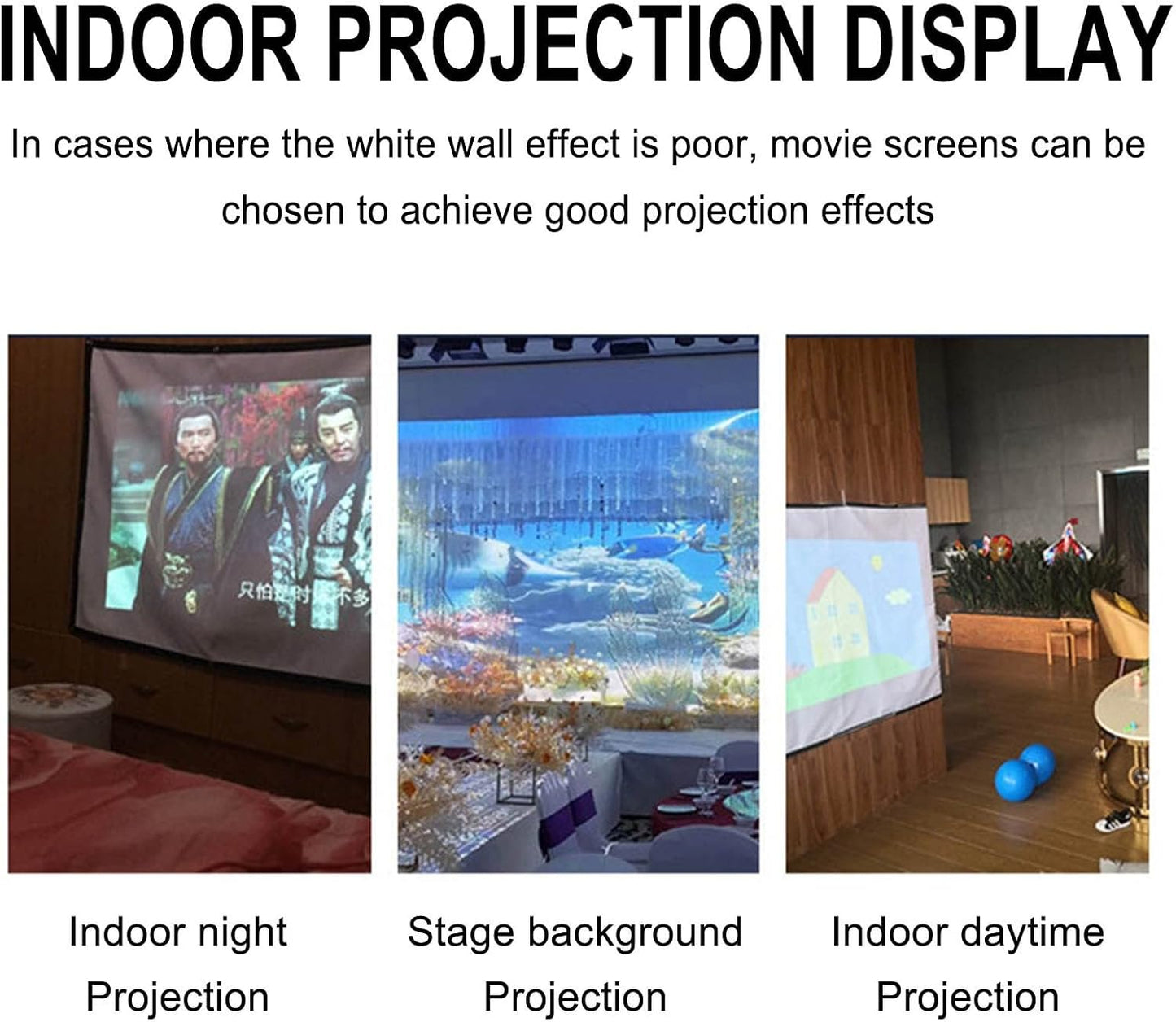 Lovskoo 150 Inch 16:9 Outdoor Projector Screen Washable Movie Screen for Outdoor Use Folding Screen Portable Projector