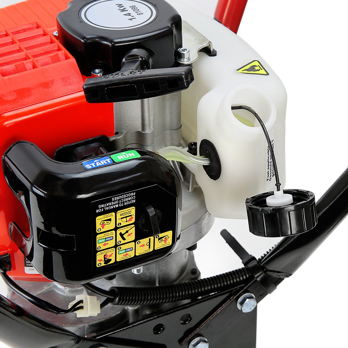 XtremepowerUS 2.3HP Post Hole Digger V-Type Gasoline 2-Stroke 55cc Auger Earth Fence Hole Digger Digging Drill for Fence, Farmland and Garden (Powerhead Only)