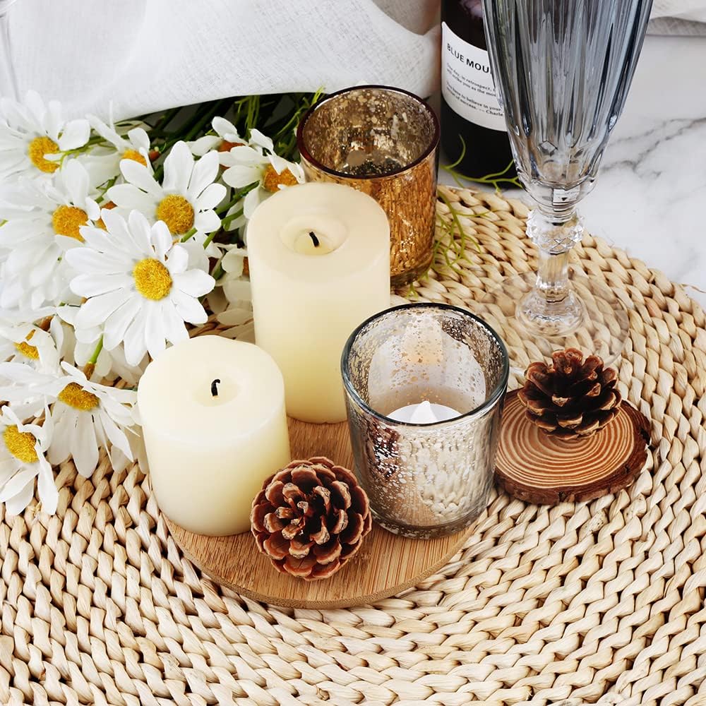Silver Mercury Glass Tea Light Holders - Elegant Votive Candle Holders for Weddings & Home Decor | Set of 36