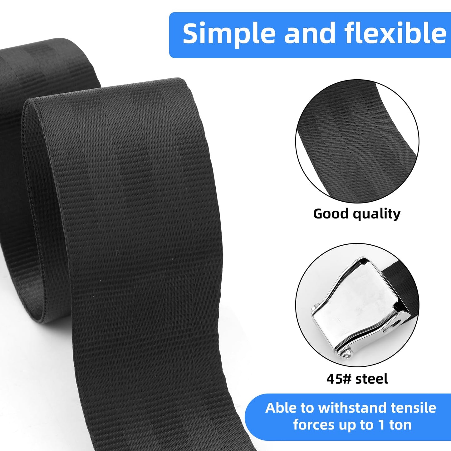 Nordic Hamstring Curl Strap, Polyester Premium Durable Nordic Curl Bench Belt Practical Home Gym Workout Accessories Suitable for Women Men (Black)