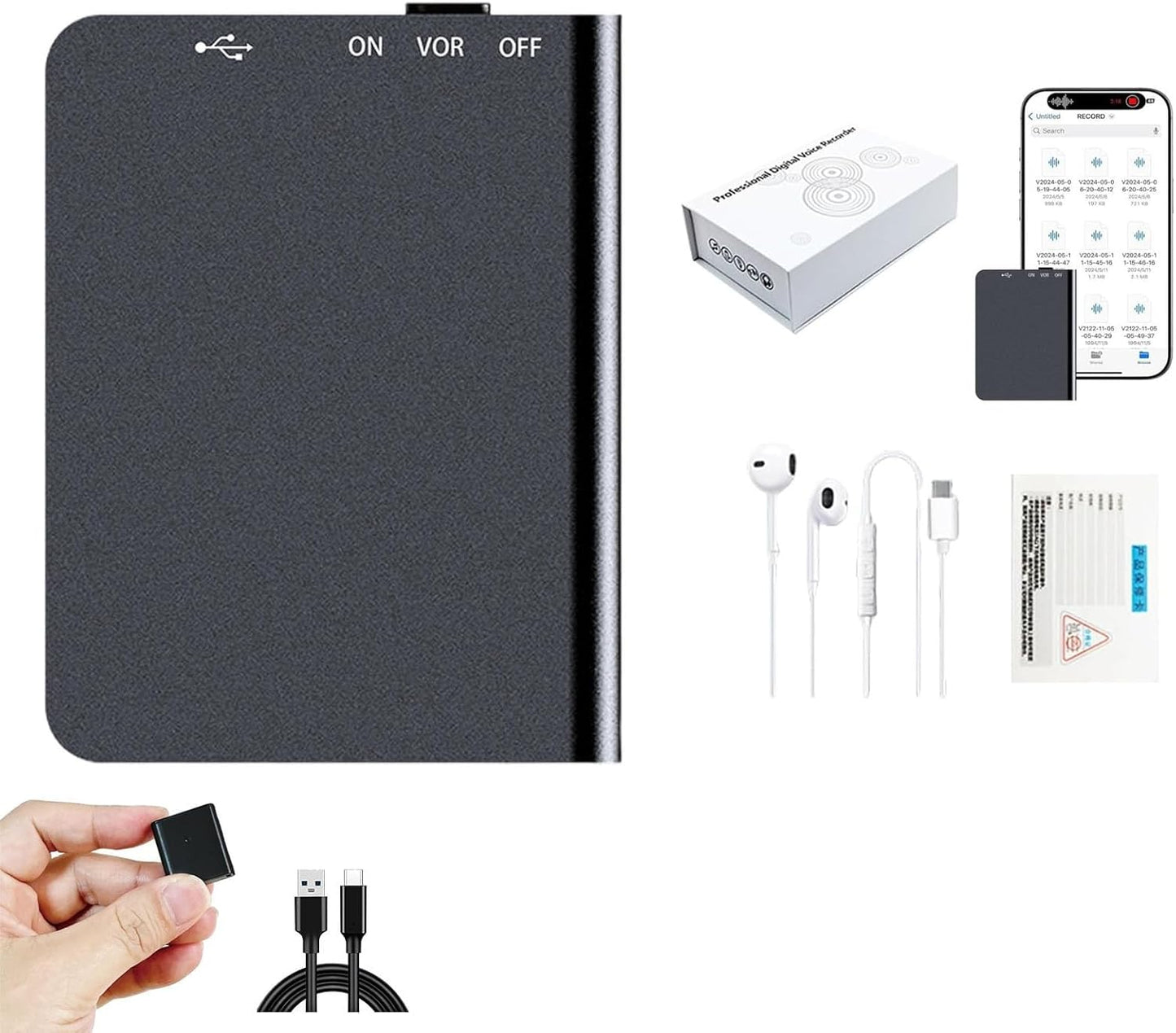 SSKFHGI Recordix - Recordix Magnetic Voice Recorder, Mini Magnetic Voice Recorder with Playback, Mini Portable Smart