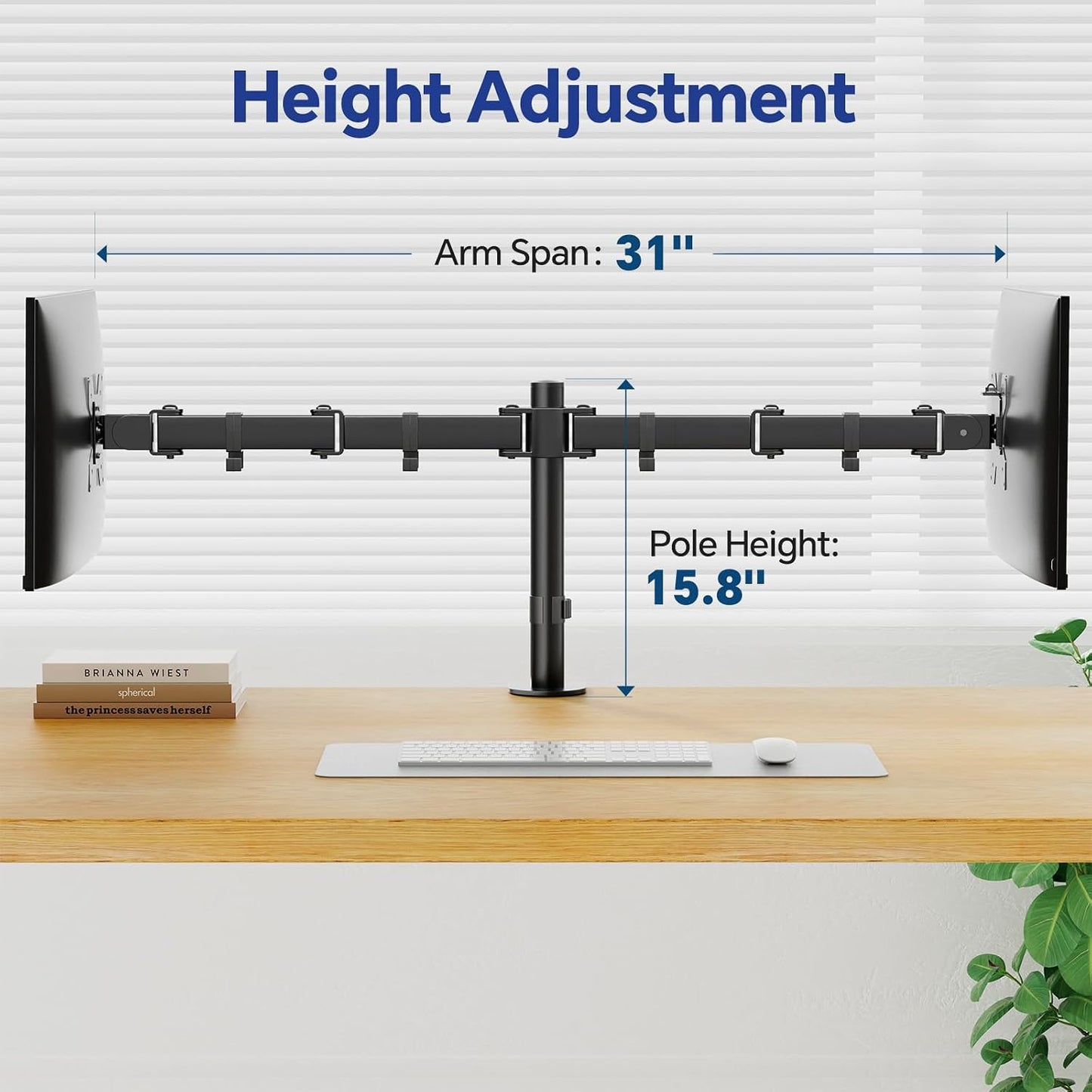 Simple Trending 2 27 Inches, Dual Monitor Stand, Monitor Arm, Heavy Duty Adjustable Monitor Desk Mount for Screens up
